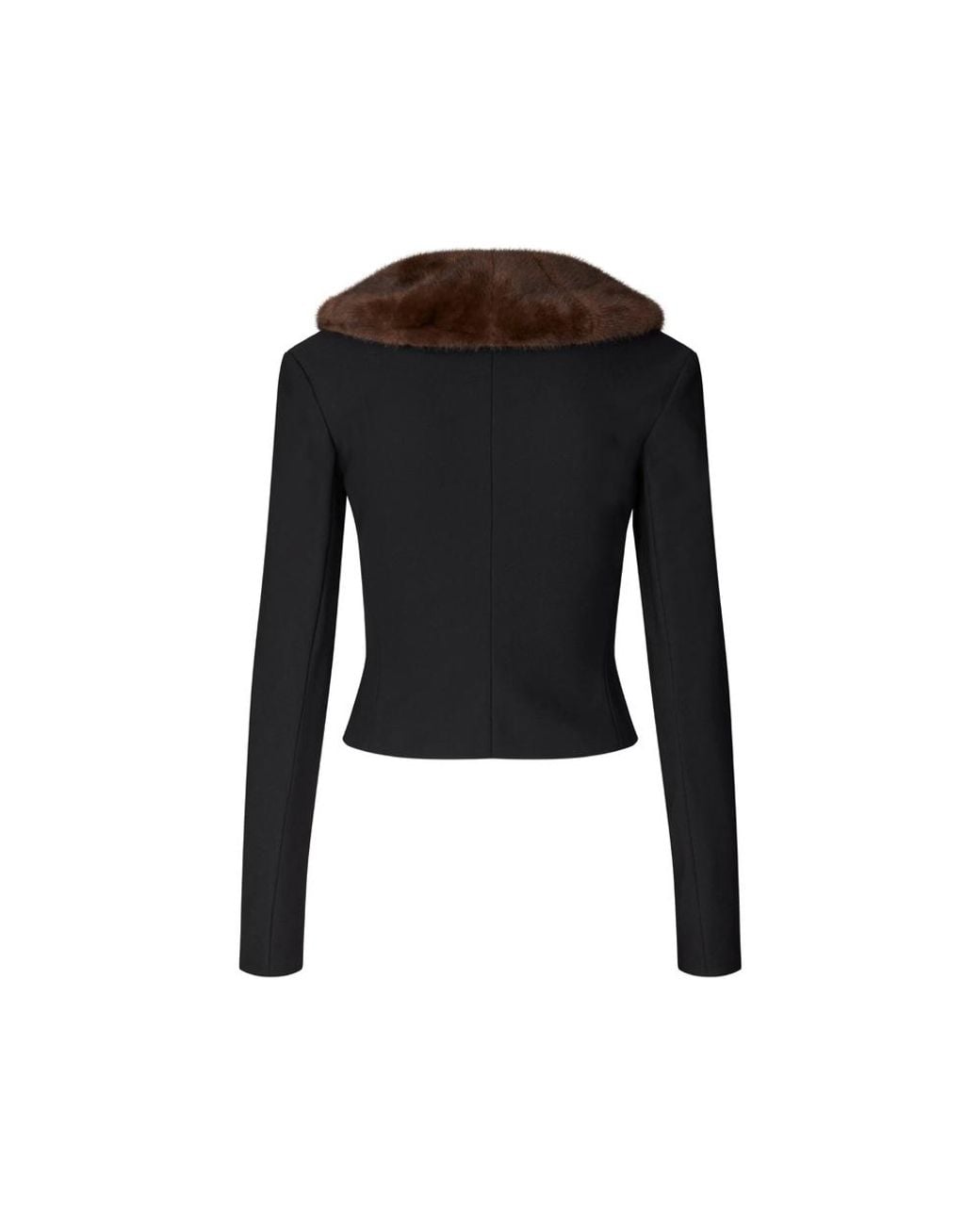 ROTATE BIRGER CHRISTENSEN Black Faux-Fur-Collar Cardigan