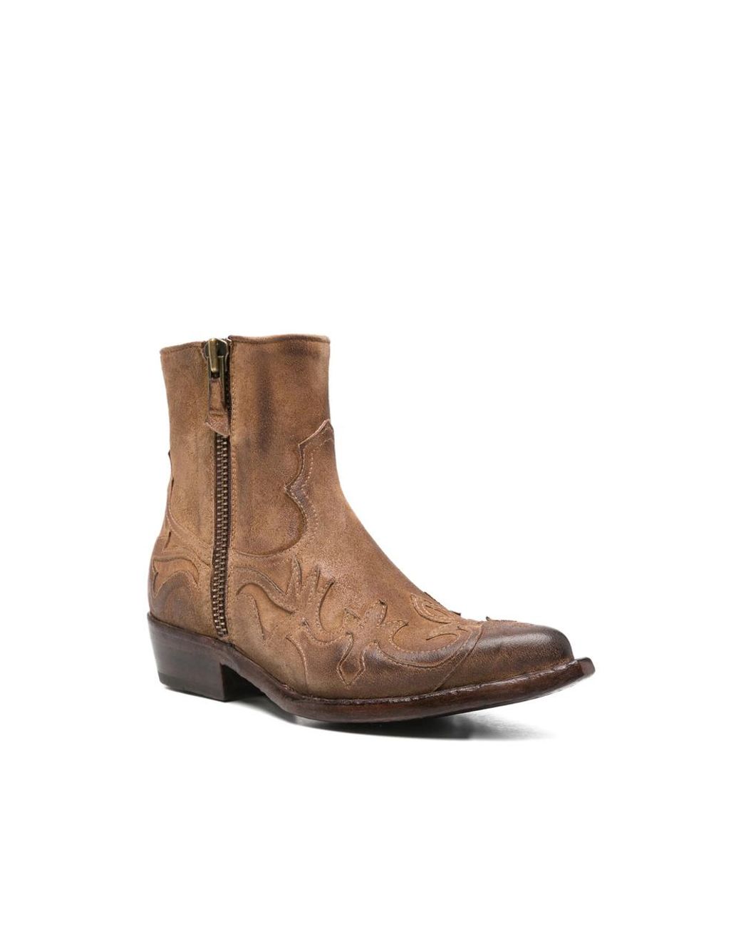 Eraldo Brown Embroidered Western-Style Boots