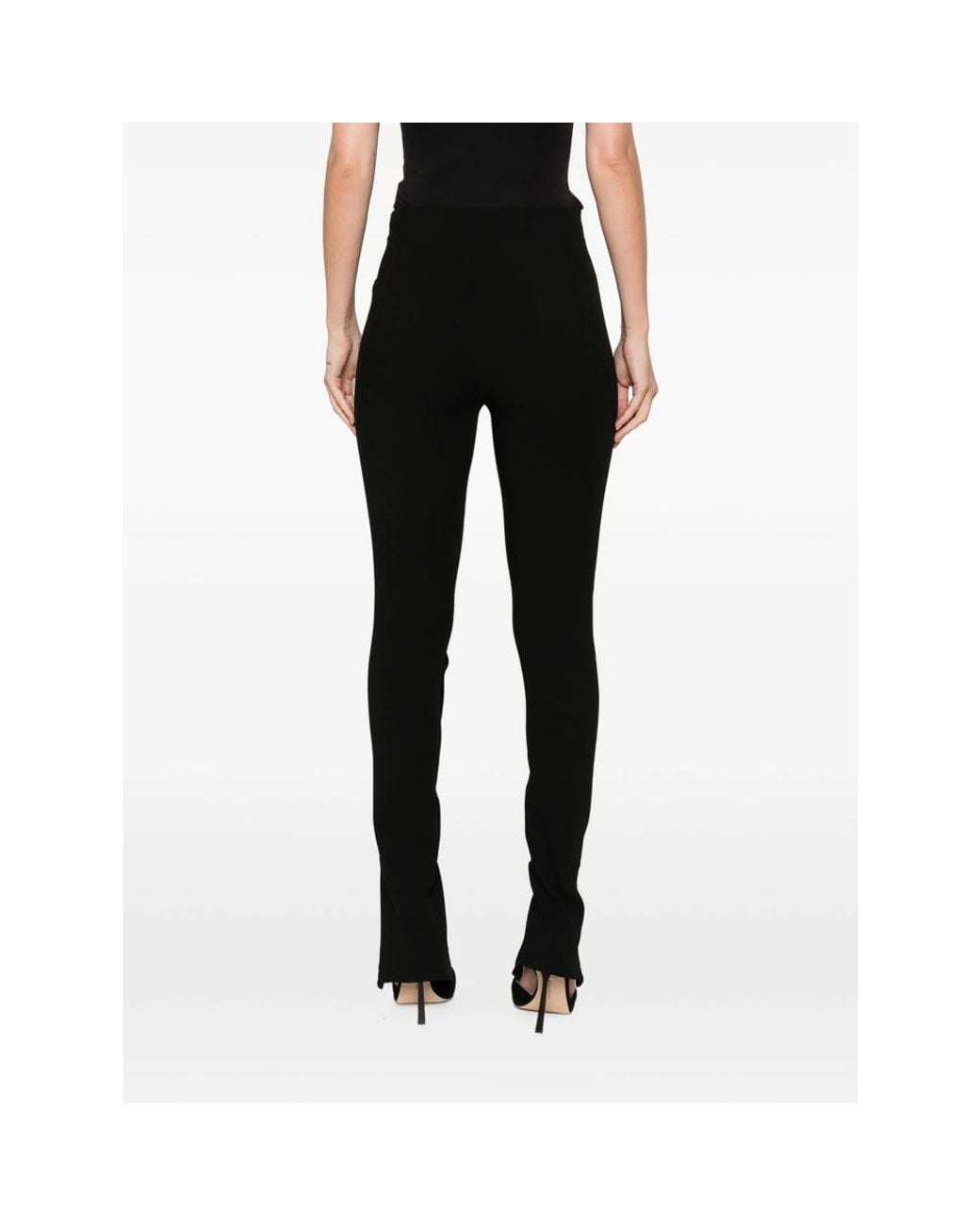 LA PISCINE Black Split-Hem Trousers