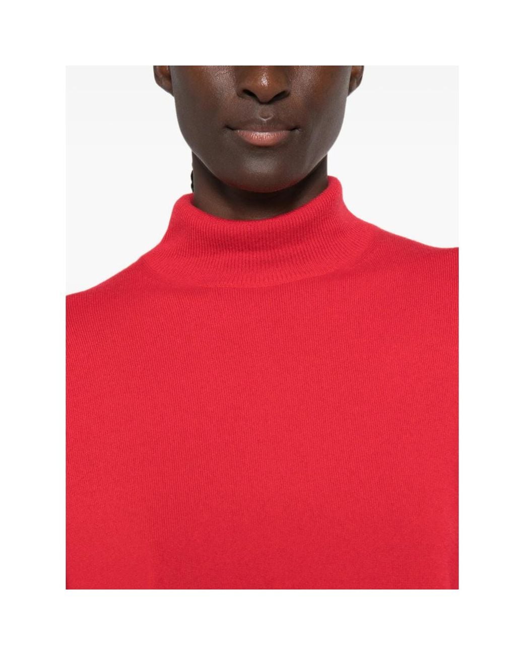 Malo Red High-Neck Sweater