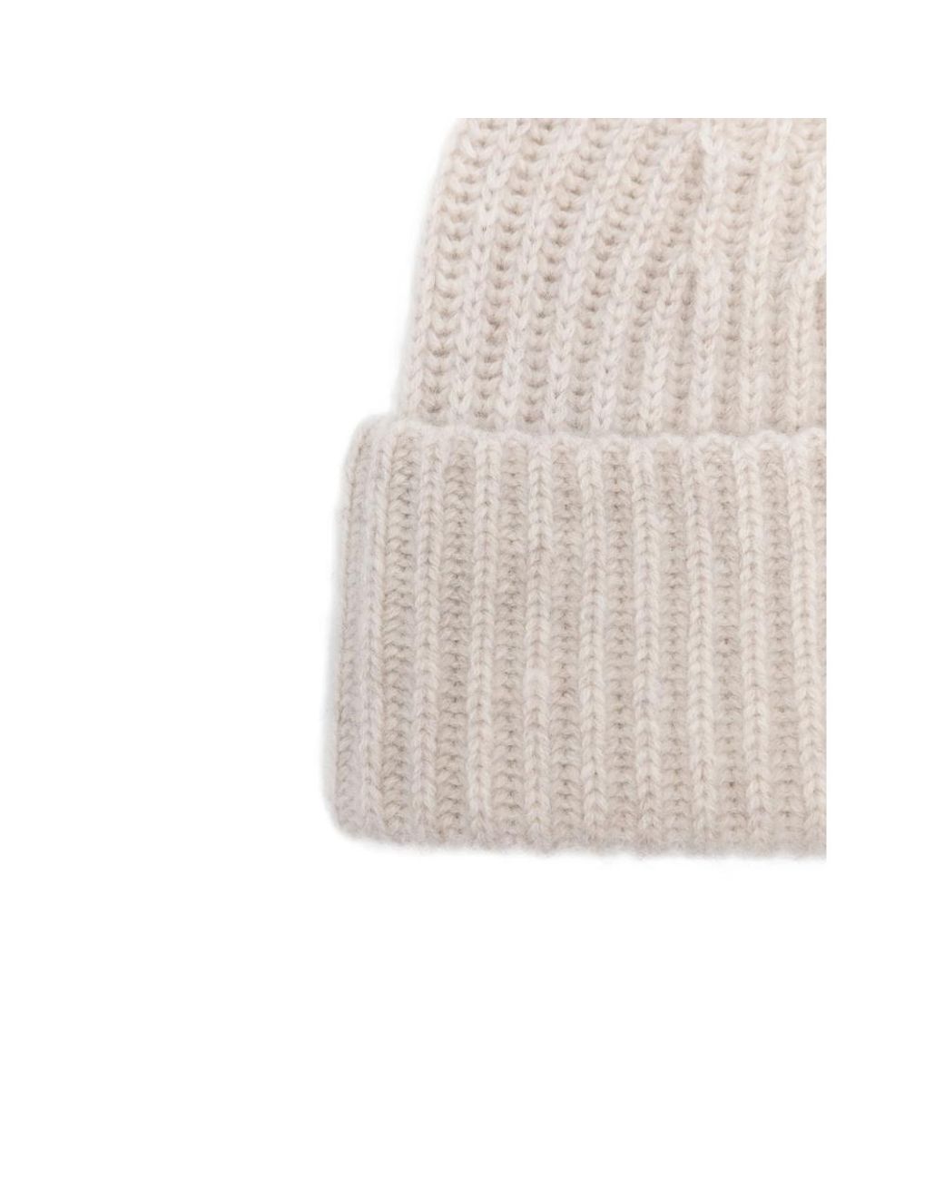 Lisa Yang White Ribbed Cashmere Beanie