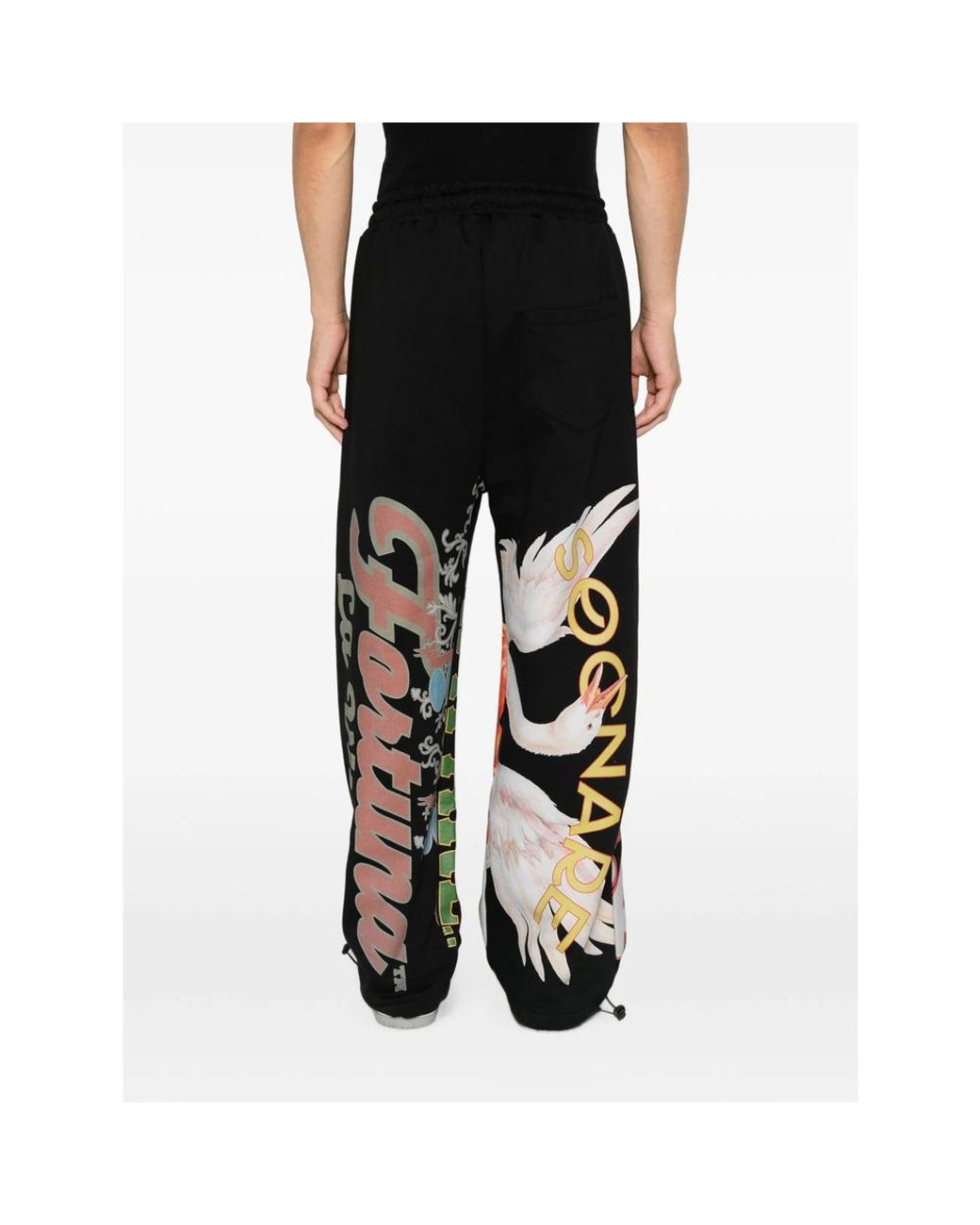 PDF Black Graphic-Print Track Pants for men