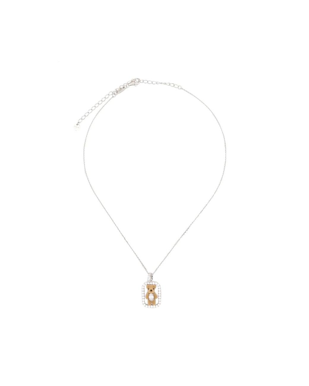 YVMIN Metallic Inlaid Mini Bear Pendant Necklace