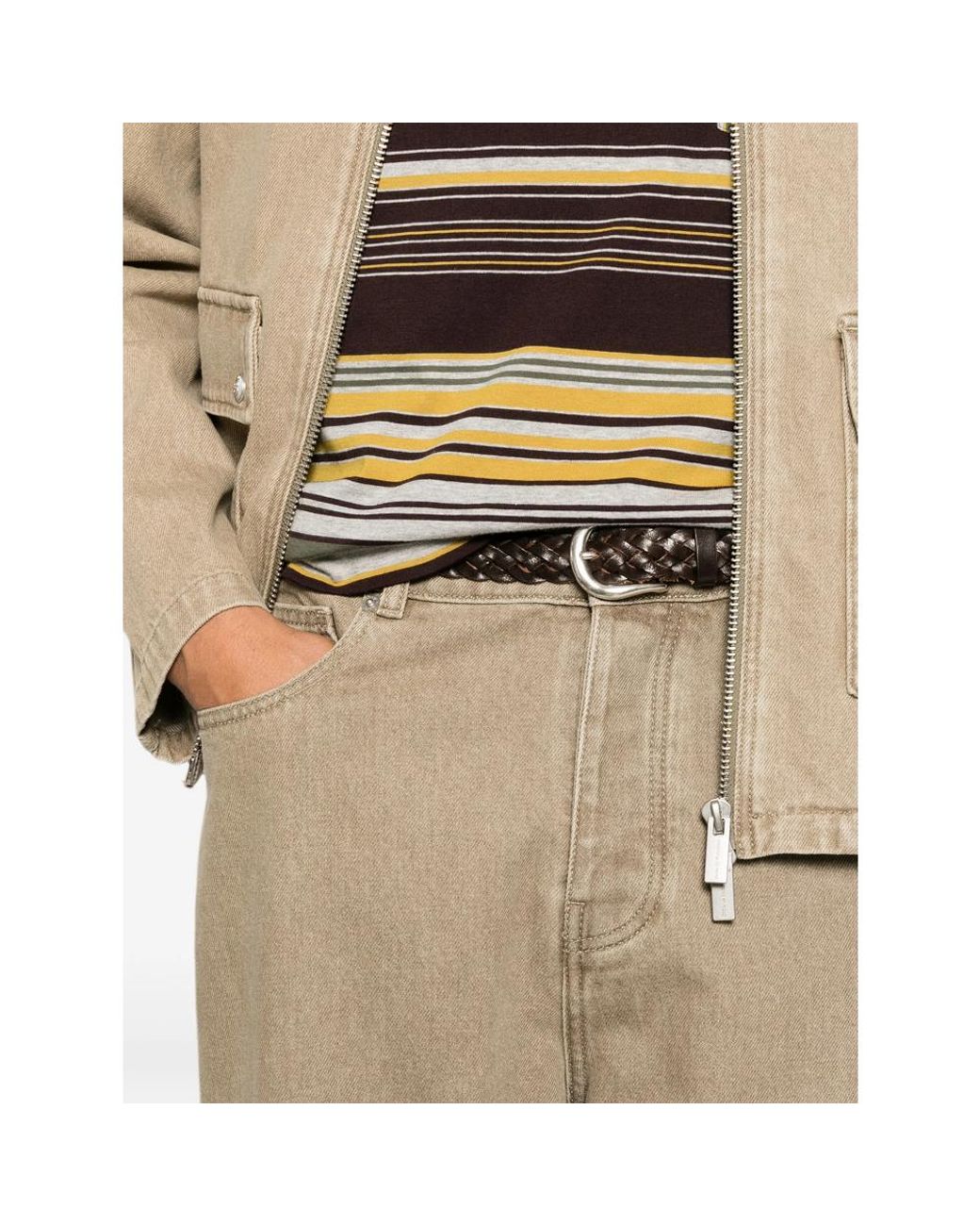 Drole de Monsieur Natural Belt-Loop Straight-Leg Jeans for men