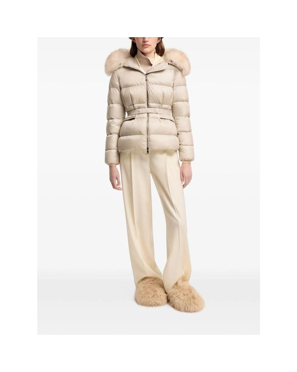 Moncler Gray Boed Logo-Patch Down Jacket