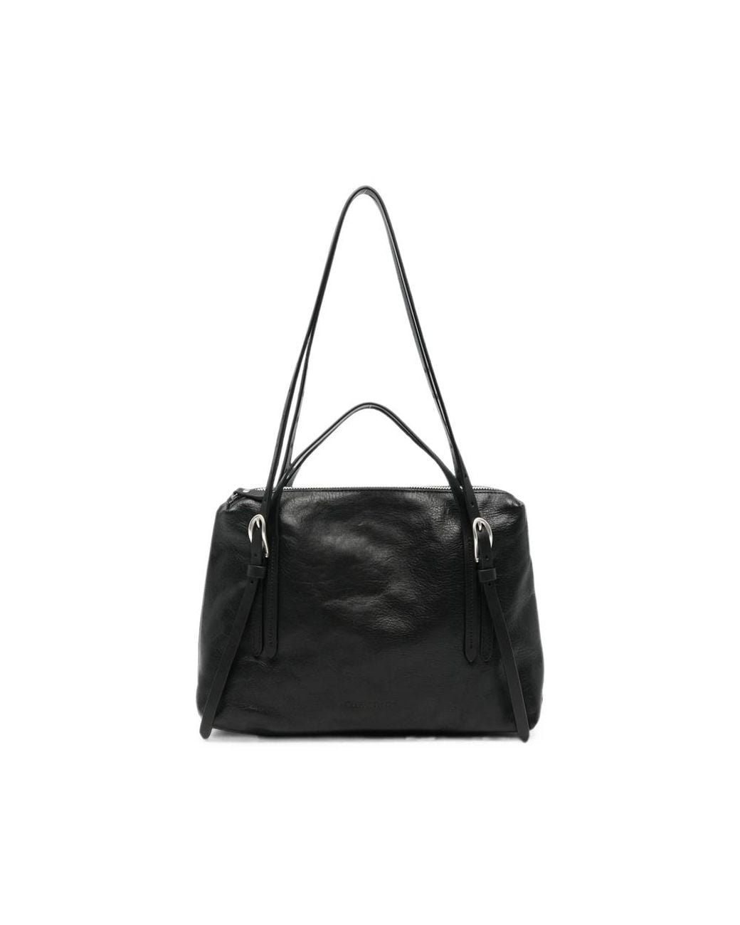 Our Legacy Black Buckle-Detail Leather Tote Bag for men
