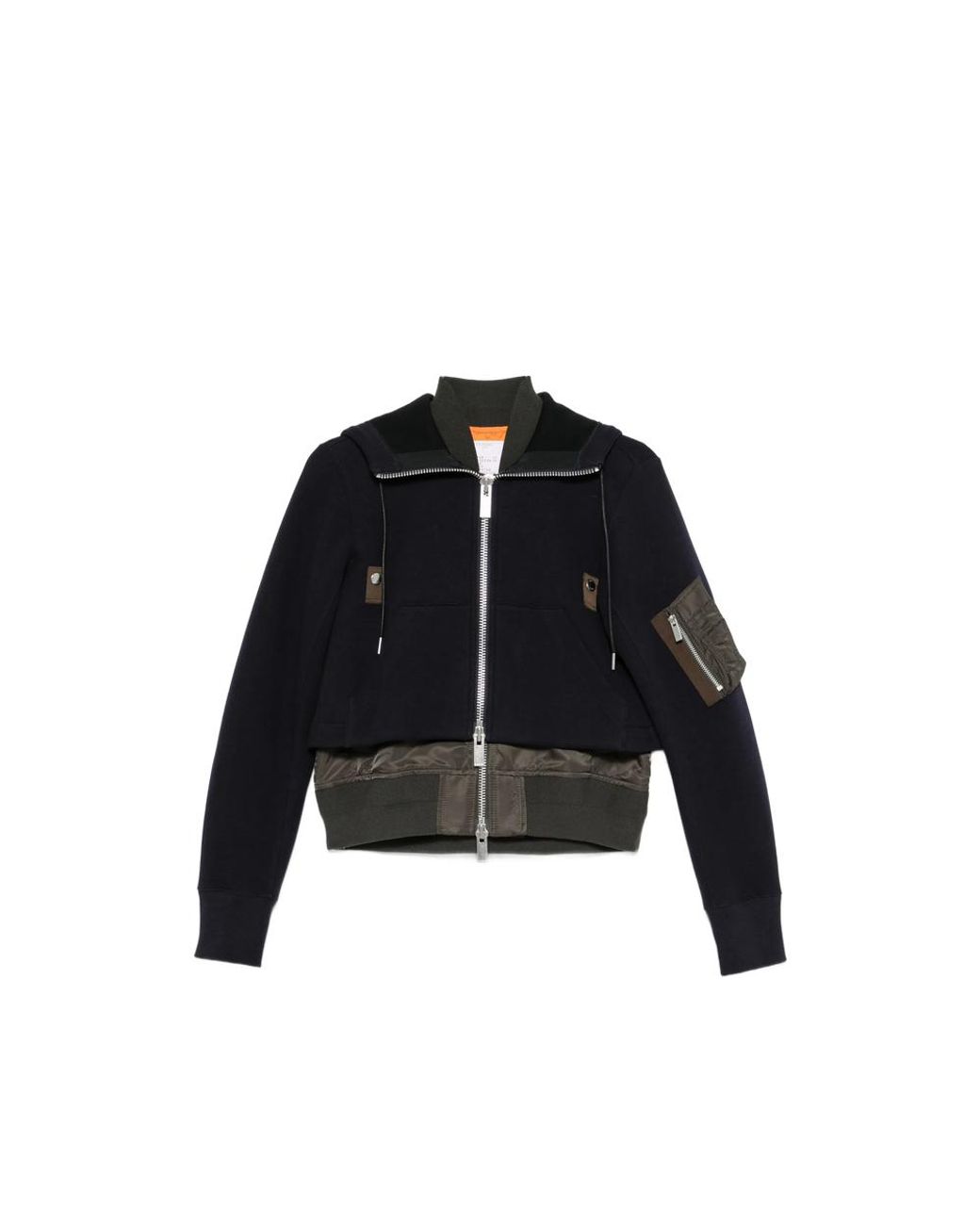 Sacai Black Panelled Layered-Effect Jacket