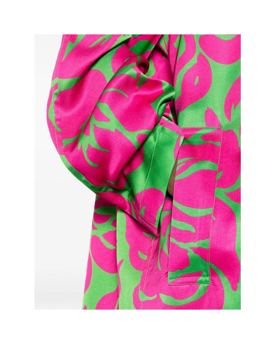 Dries Van Noten Pink Raltonas Floral-Print Satin-Finish Dress