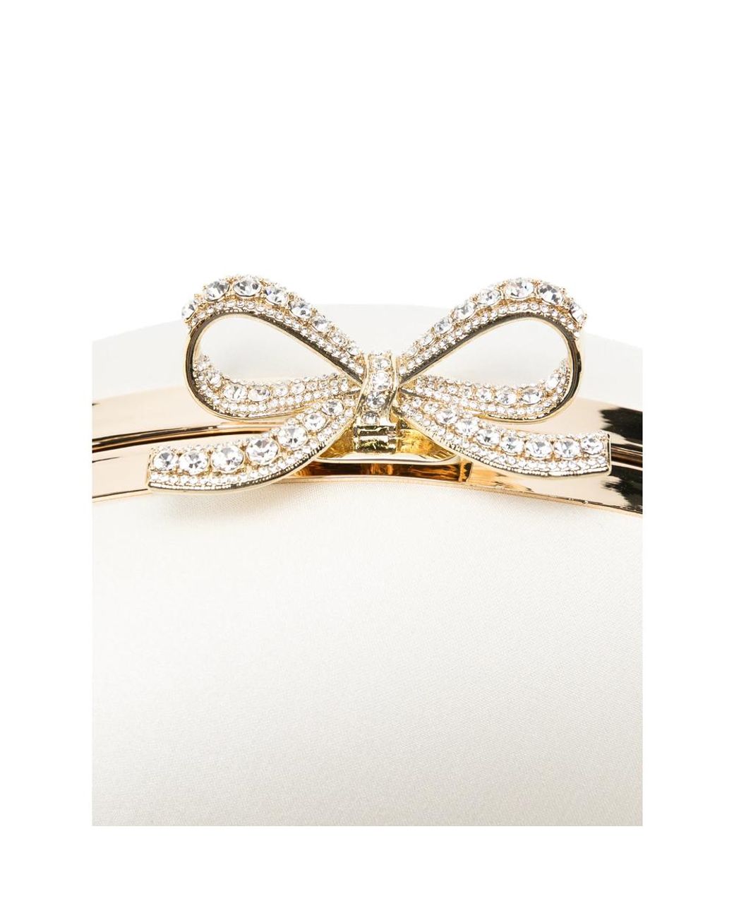 Self-Portrait White Bow-Detail Oval Clutch Bag