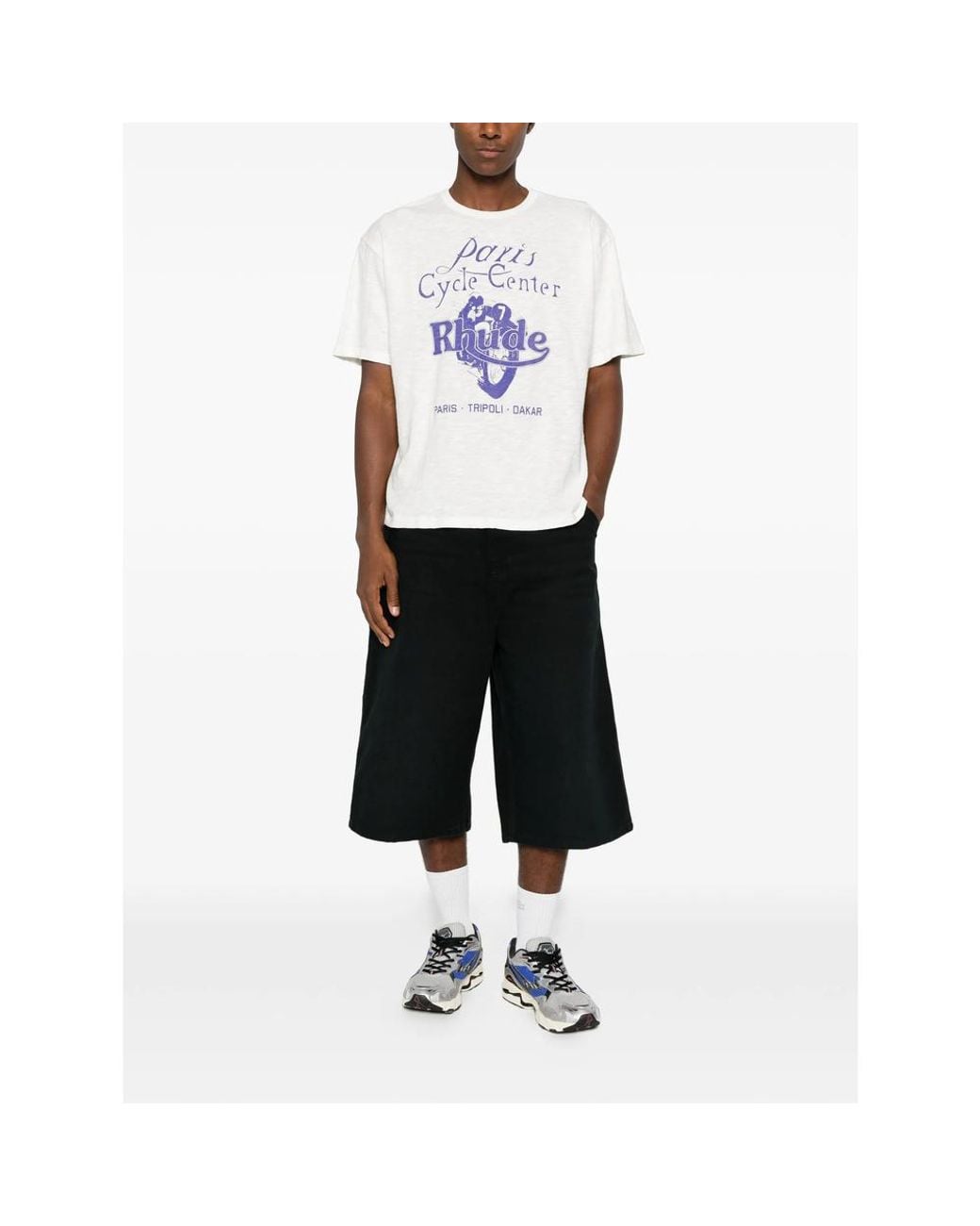 R H U D E © White Graphic-Print T-Shirt for men