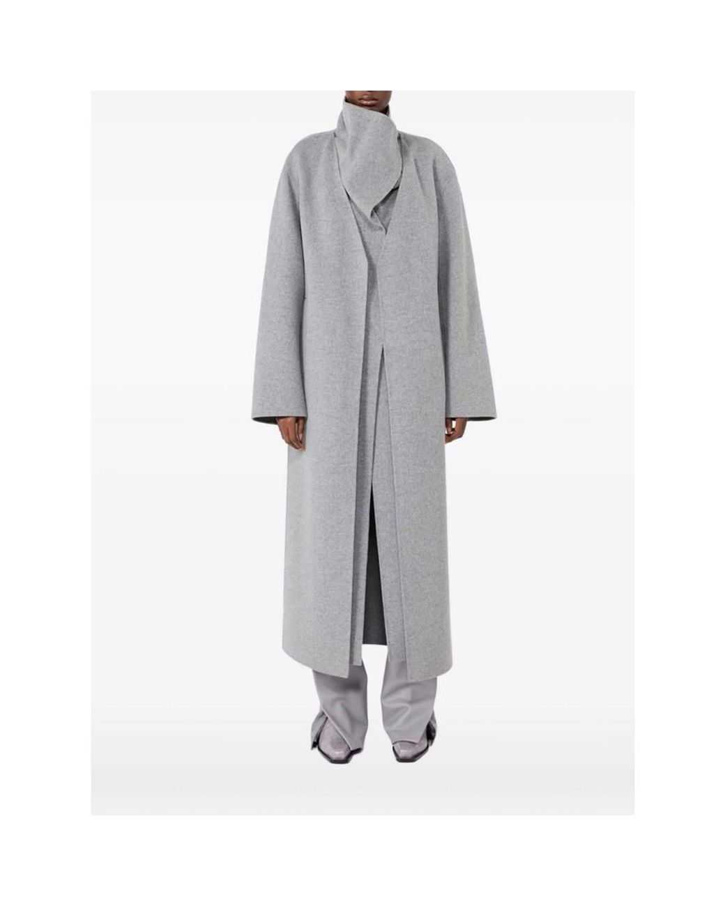 Sportmax Gray Pure Wool Long Coat