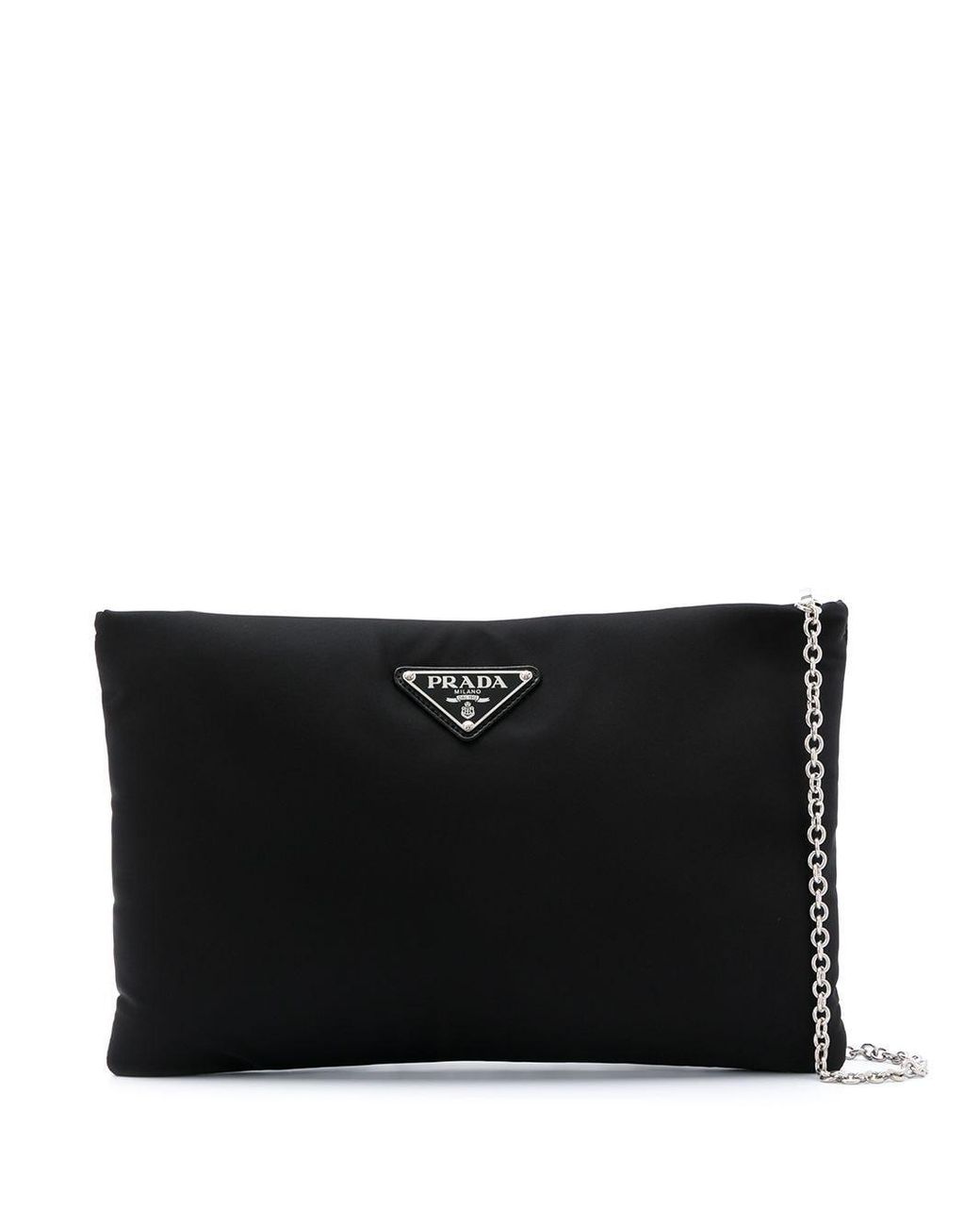 prada triangle logo clutch