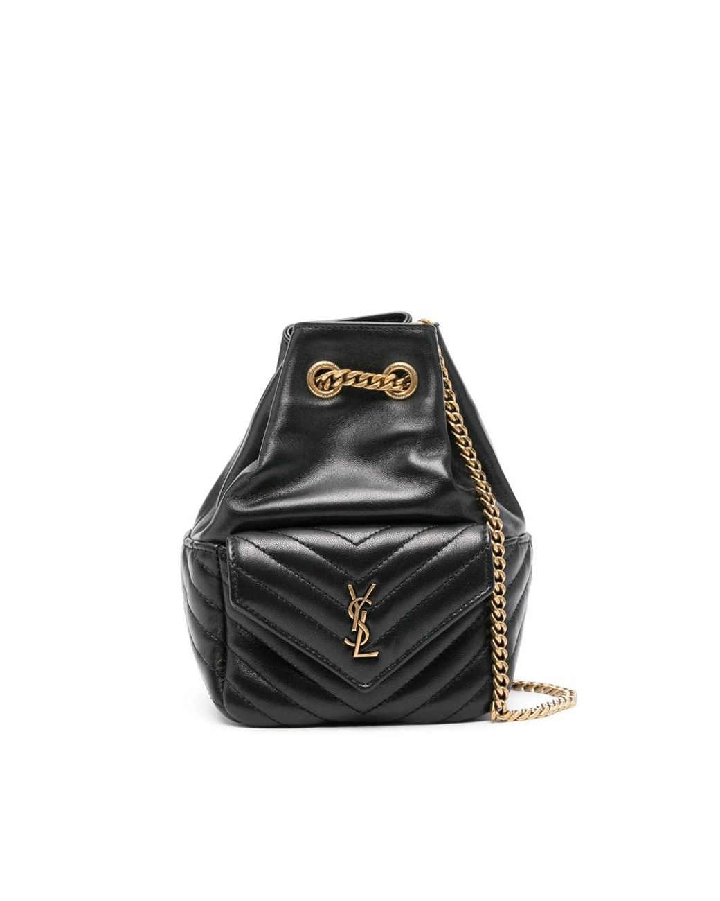 Saint Laurent Black Joe Quilted Backpack