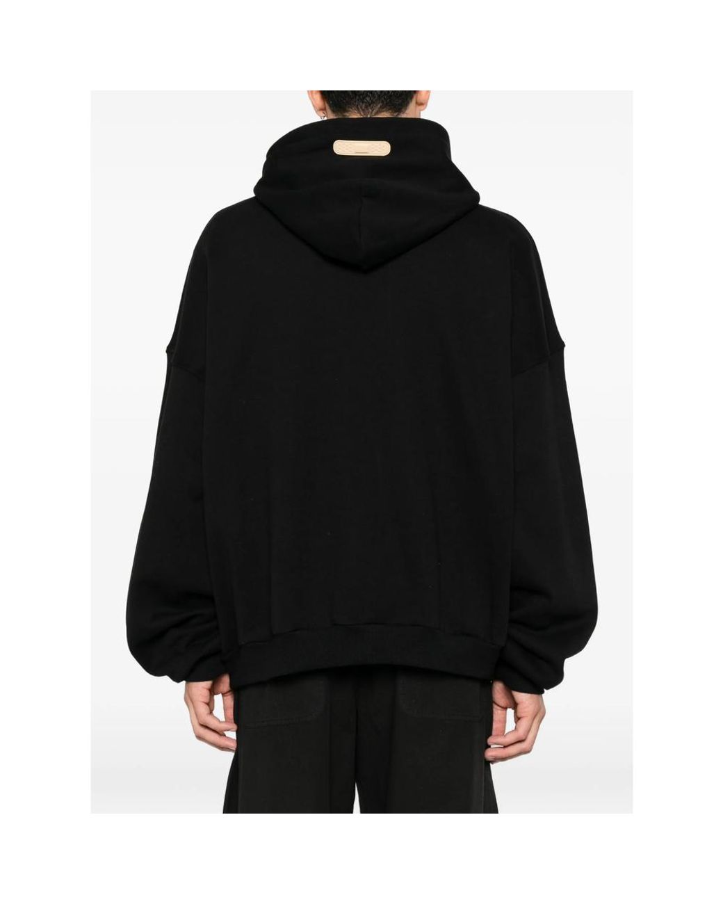 PDF Black Graphic-Print Hoodie for men