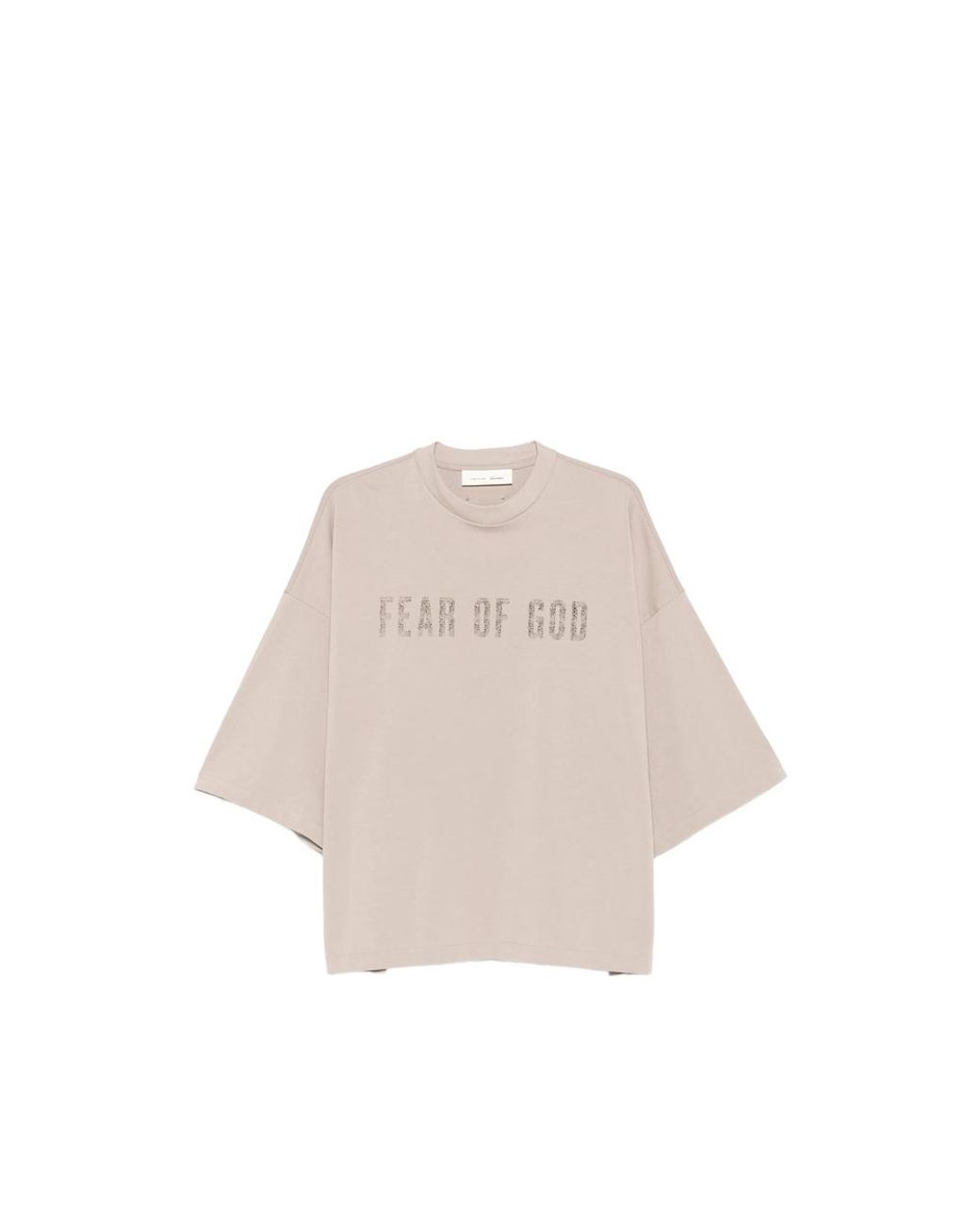 Fear Of God Natural Logo-Print Drop-Shoulder T-Shirt for men