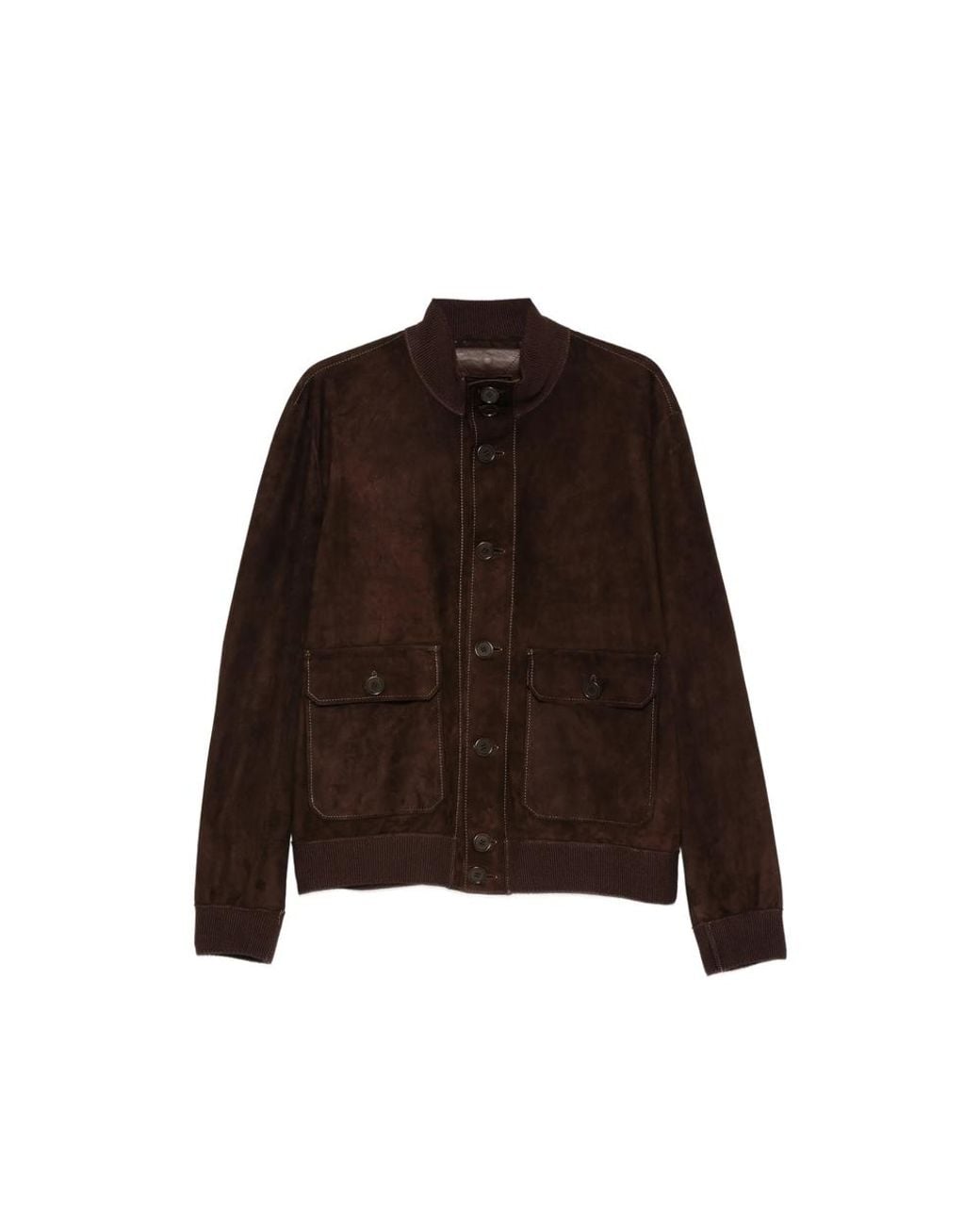 Salvatore Santoro Brown Patch-Pocket Suede Jacket for men