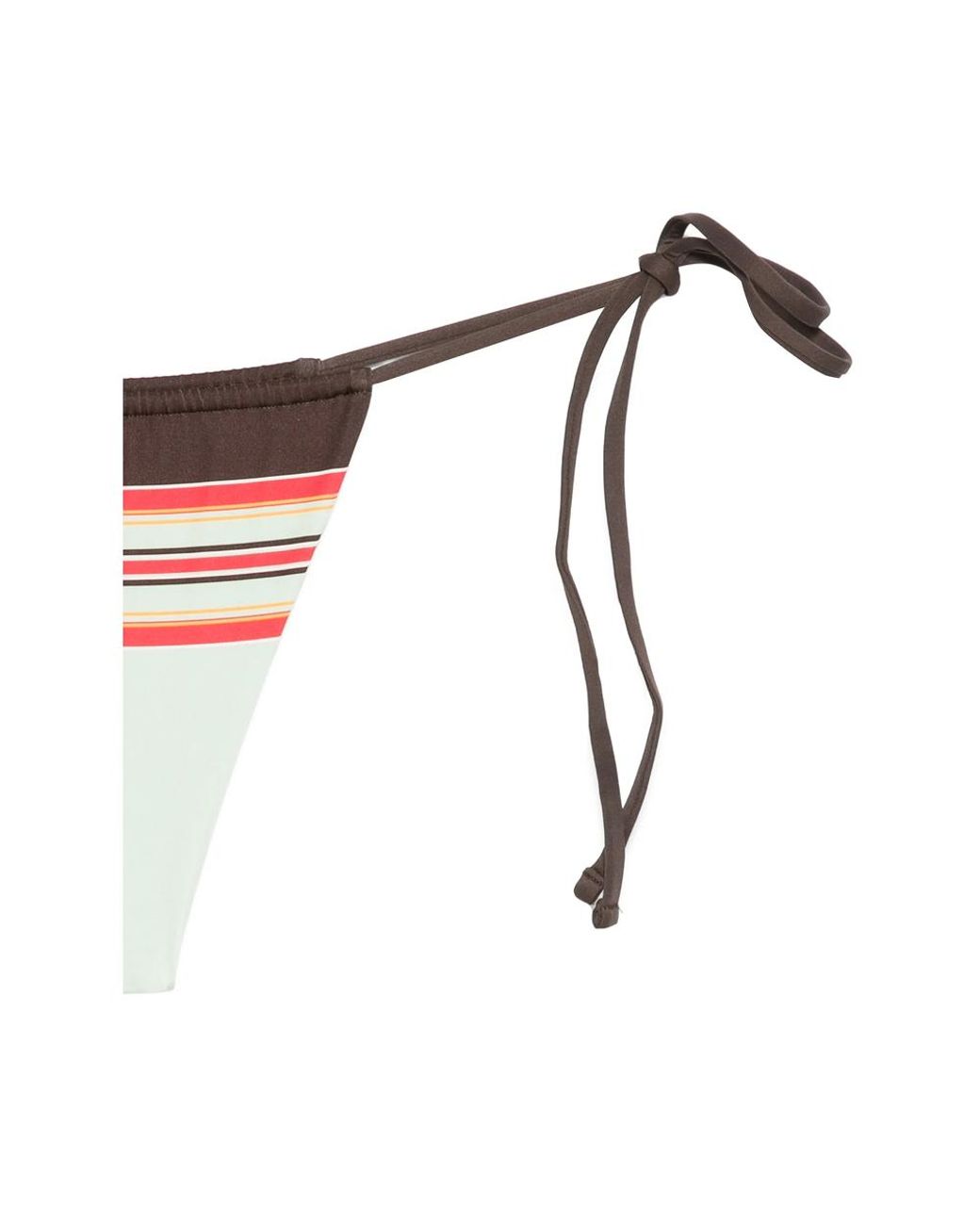 Frankie's Bikinis Brown Tia Striped Tie-Side Bikini Bottoms