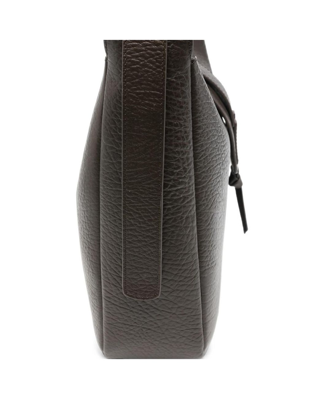 Hogan Black Grained-Leather Buckle-Detail Tote Bag