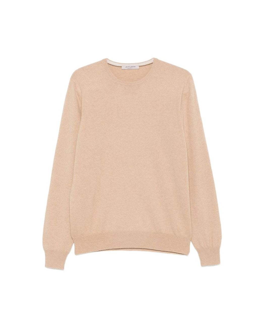 La Fileria Natural Crew-Neck Cashmere Sweater for men
