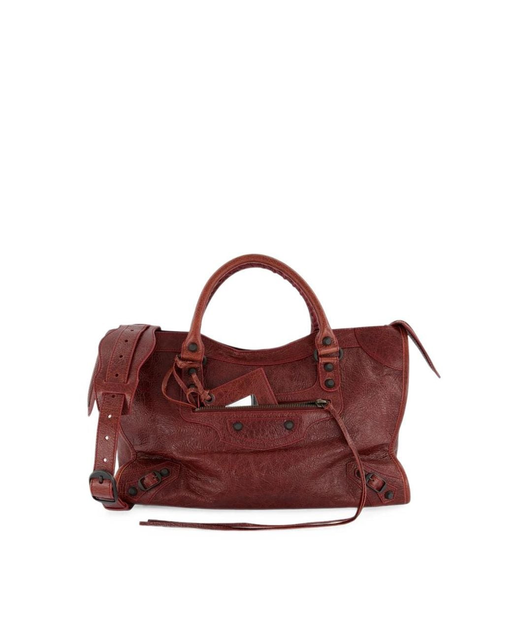 Balenciaga Red Le City Leather Tote Bag
