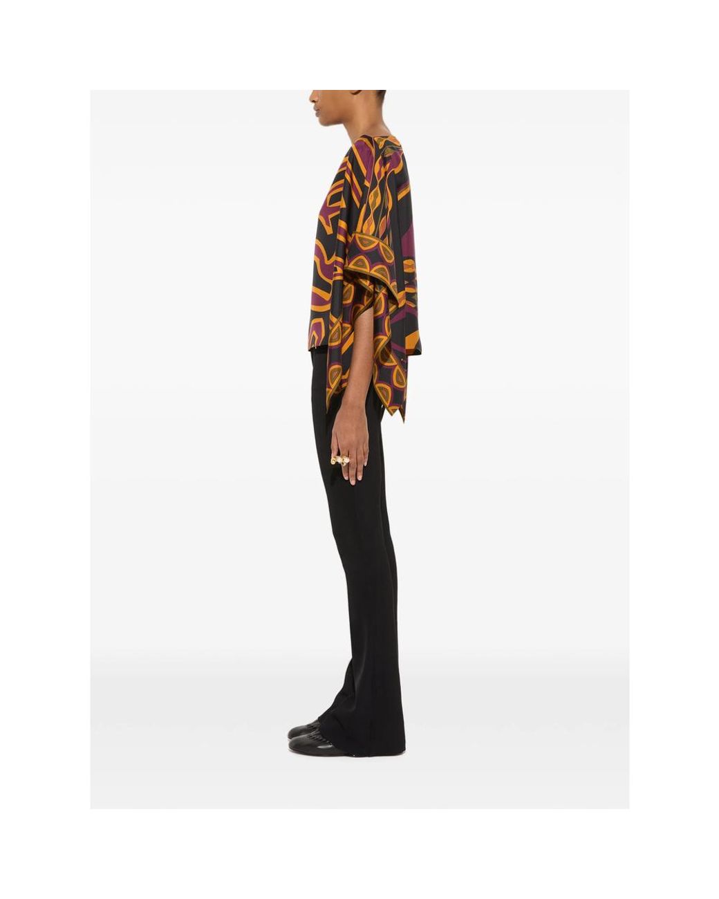Emilio Pucci Brown Labirinto Print Silk Blouse
