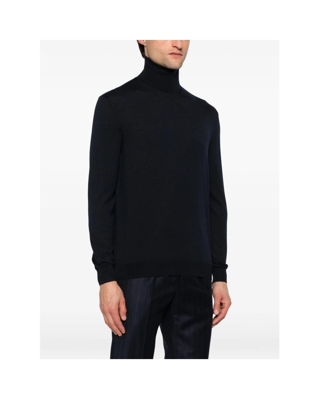 Malo Black Roll-Neck Sweater for men