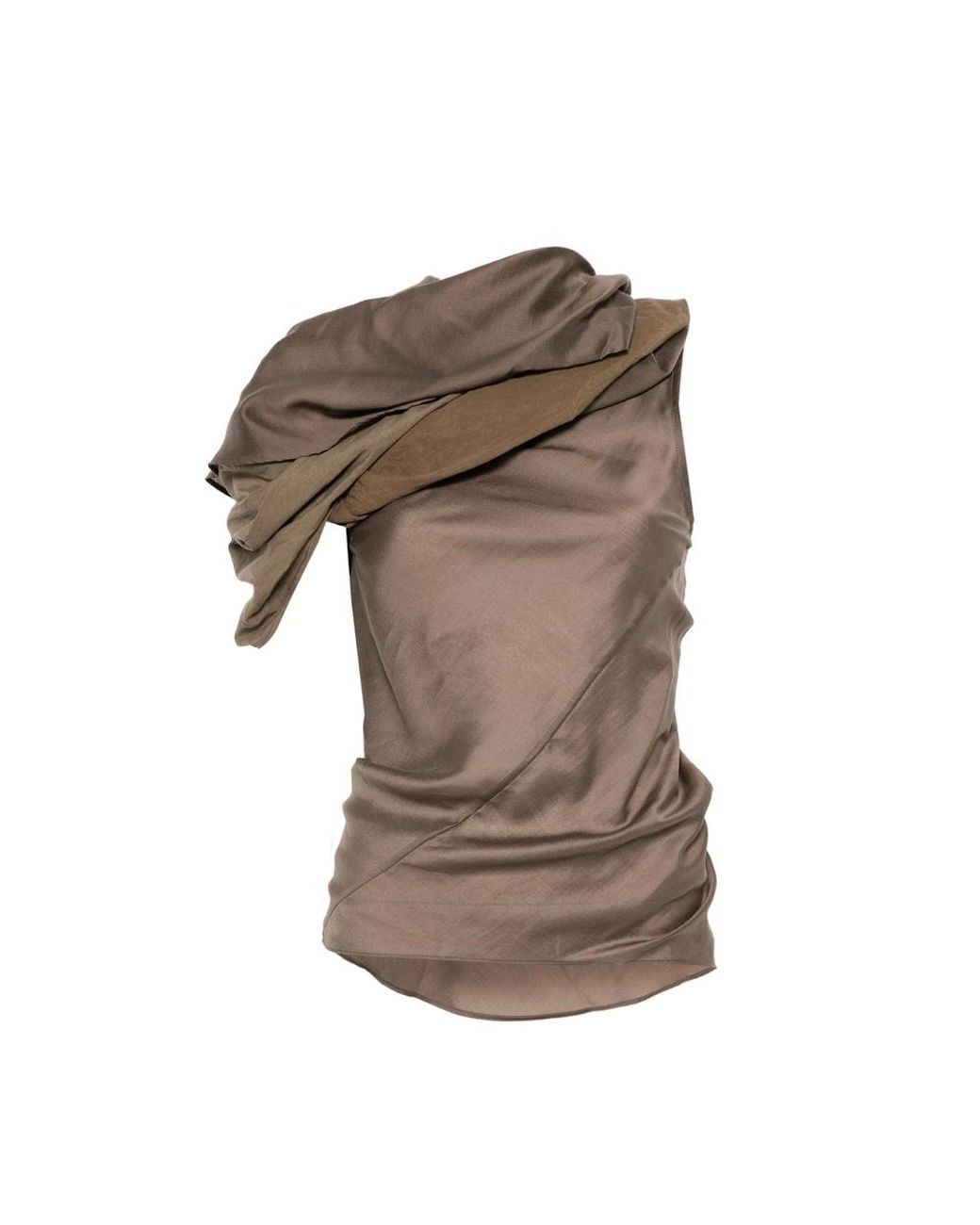 Entire studios Brown Asymmetric-Neck Top