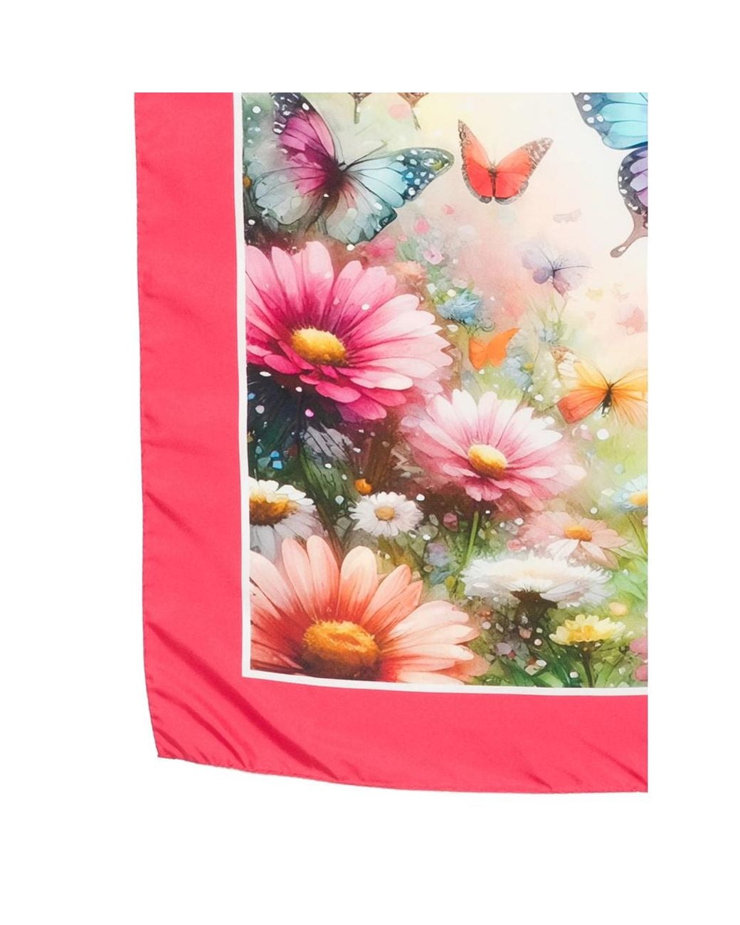 D'Aniello Pink Butterfly-Print Scarf