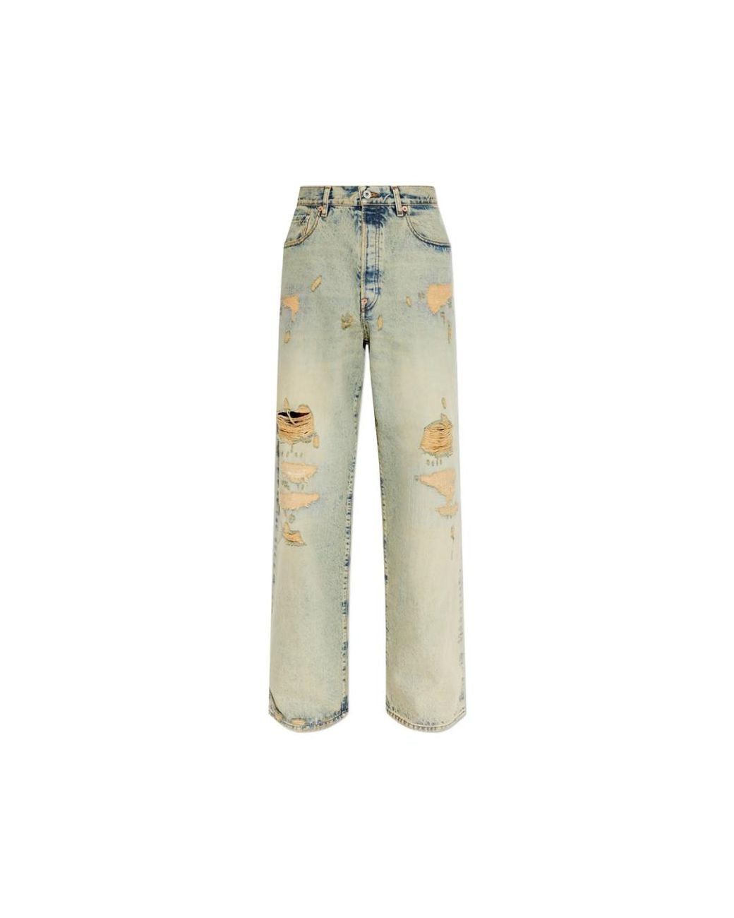 KENZO Natural Distressed Bleached-Effect Jeans for men