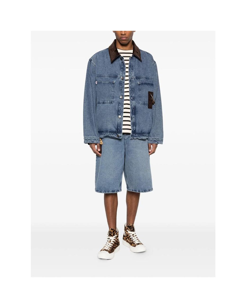 Charles Jeffrey Blue Patch-Pocket Shorts for men