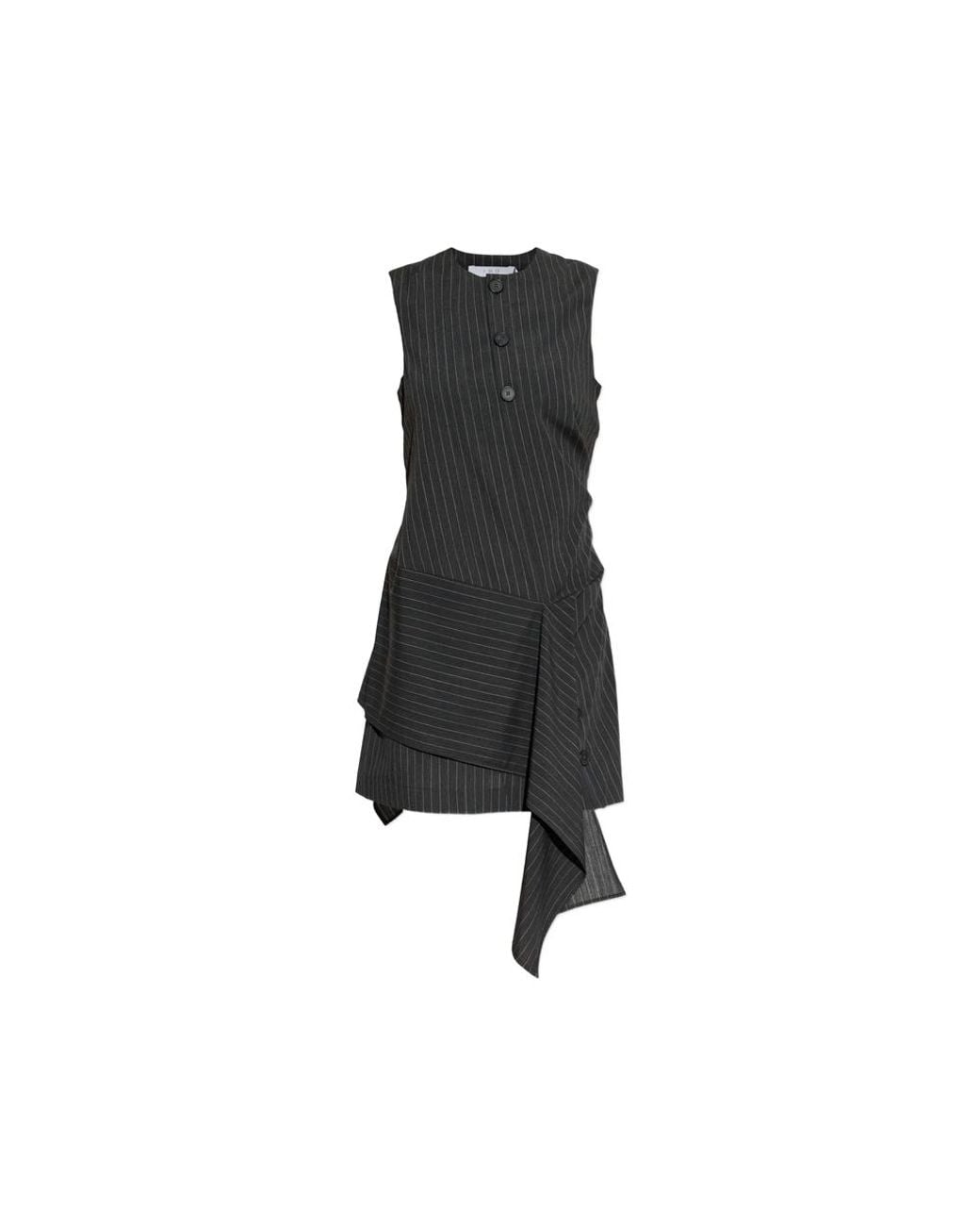 IRO Black Klea Pinstripe Layered Mini Dress
