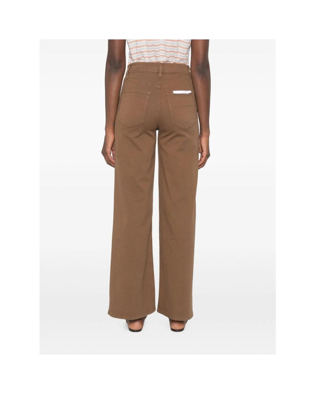 FRAME Brown Le Slim Patch-Pocket Wide-Leg Jeans