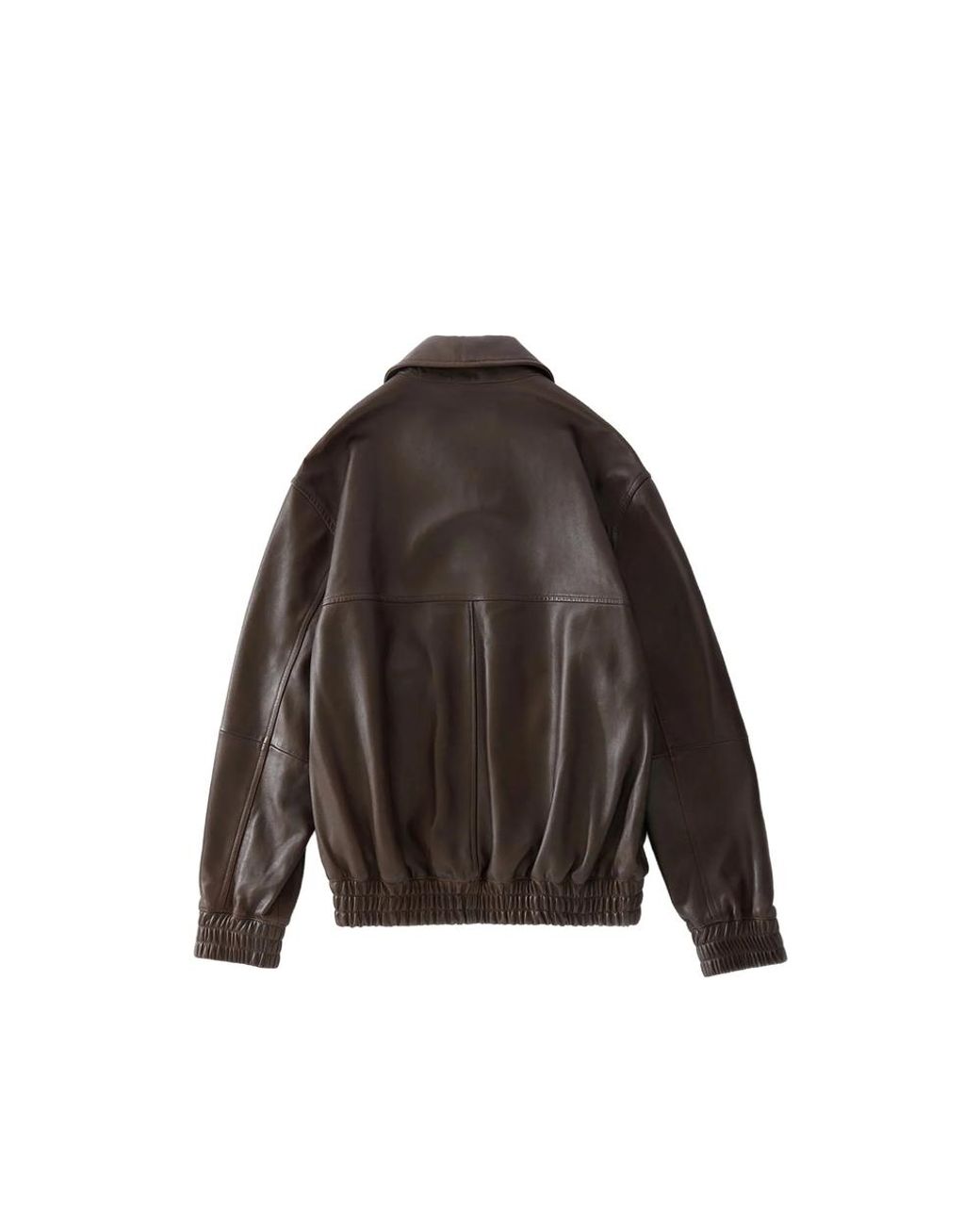 Studio Nicholson Brown Piston Leather Zip-Up Jacket for men