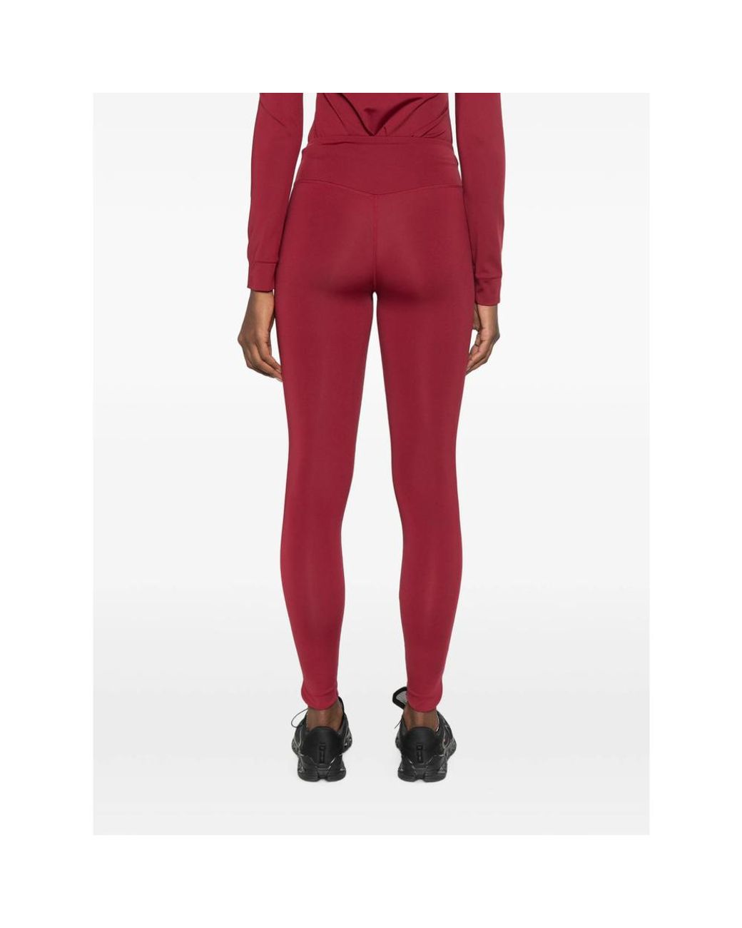 MACRON Red High-Waisted Performance Leggings