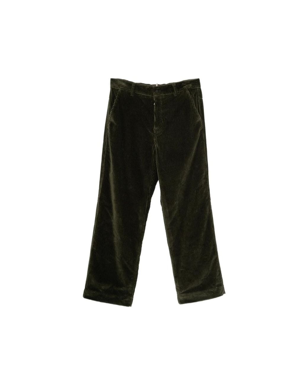 Moncler Black Corduroy Logo-Patch Trousers for men