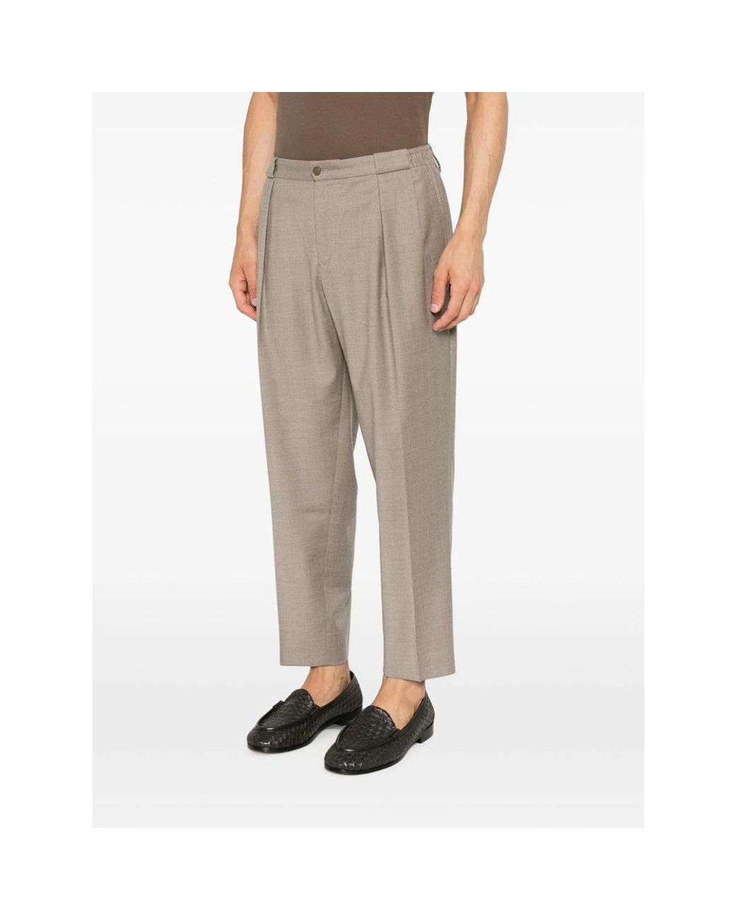 Briglia 1949 Gray Portobellos Pleated Trousers for men
