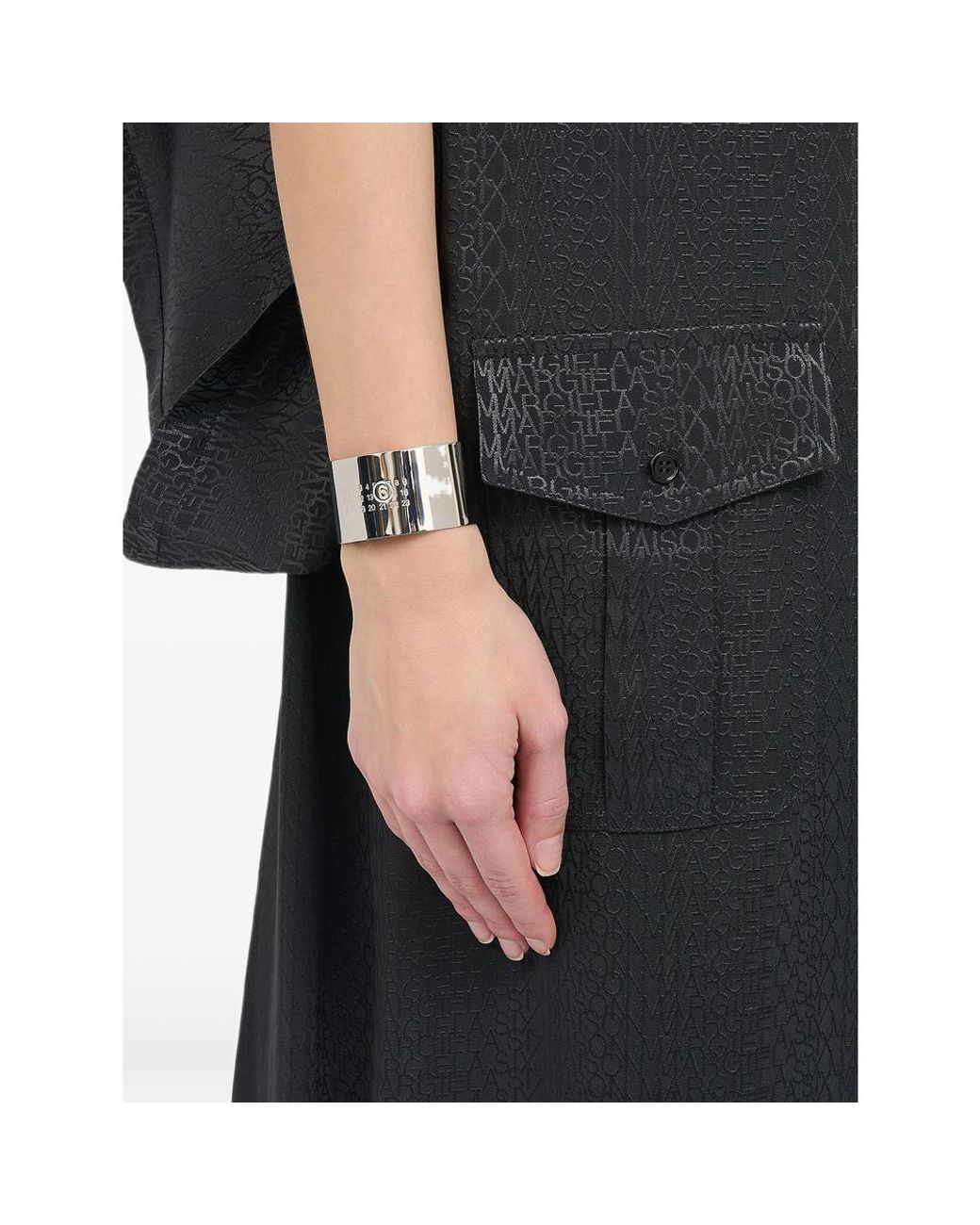 MM6 by Maison Margiela White Numeric Signature Cuff Bracelet