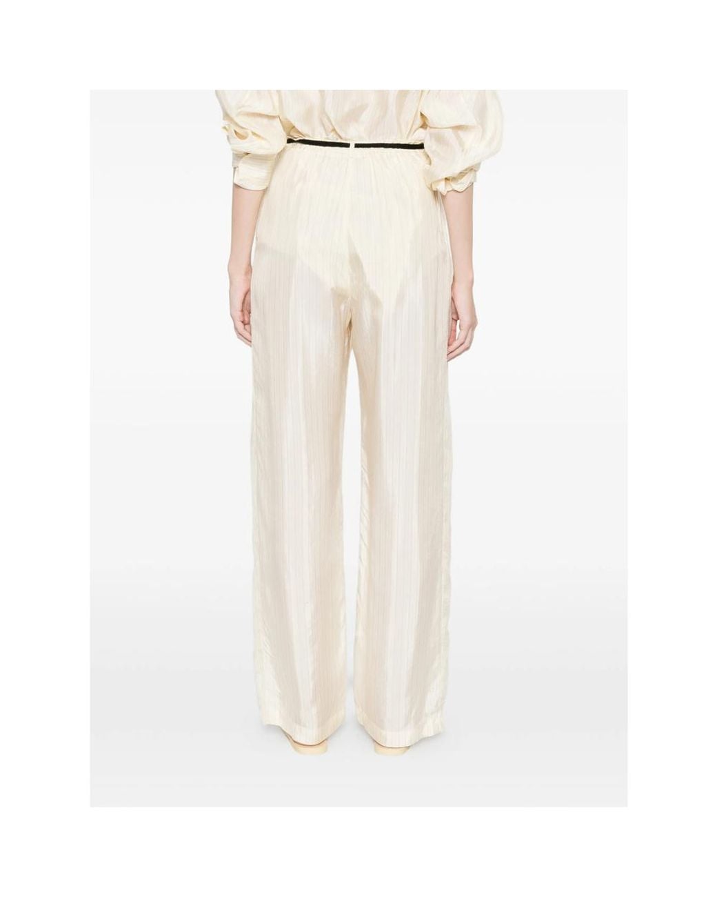 Barena White Pestrin Sbrissa Striped Tie-Waist Trousers