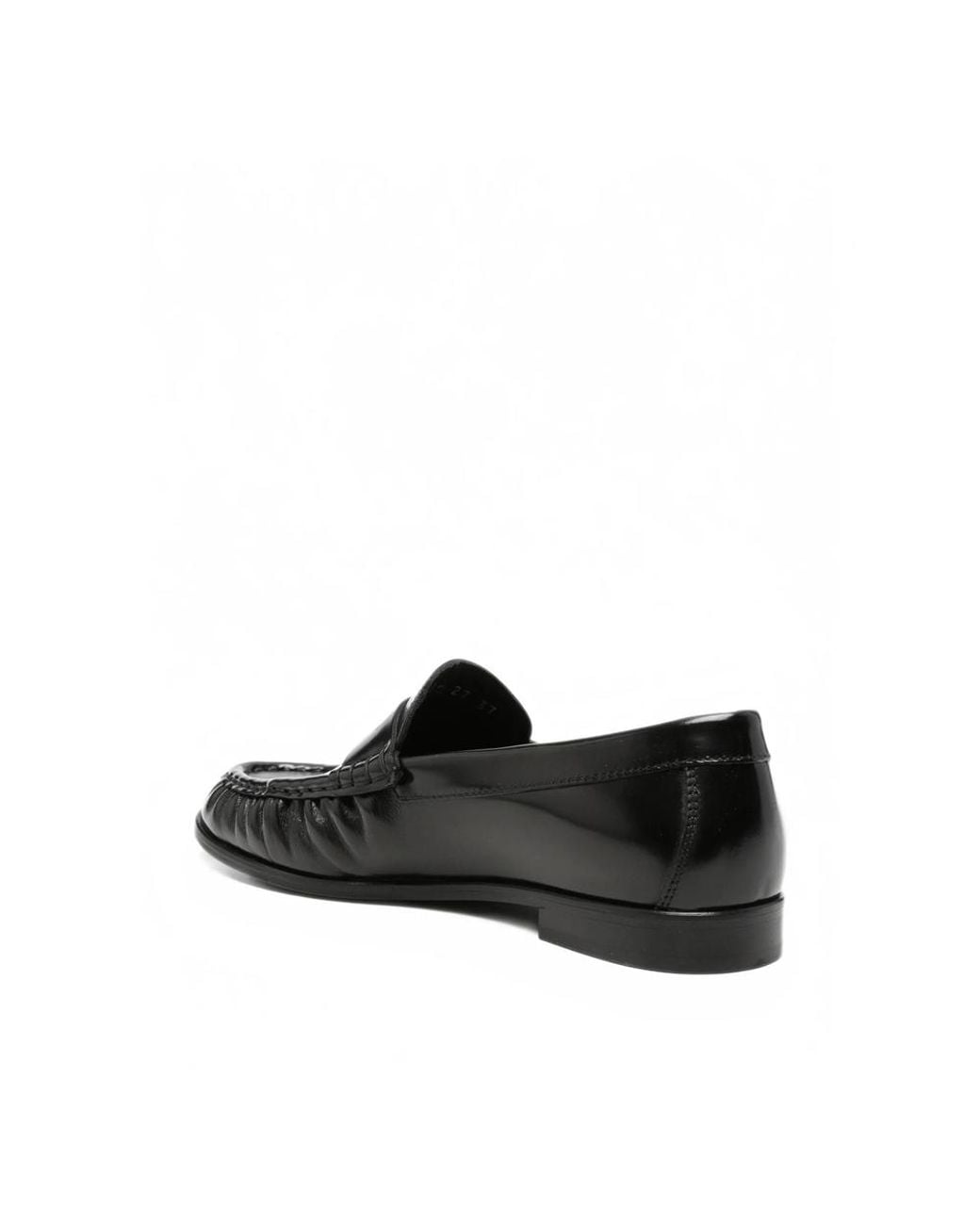 Poeve Black Penny-Slot Ruched Loafers
