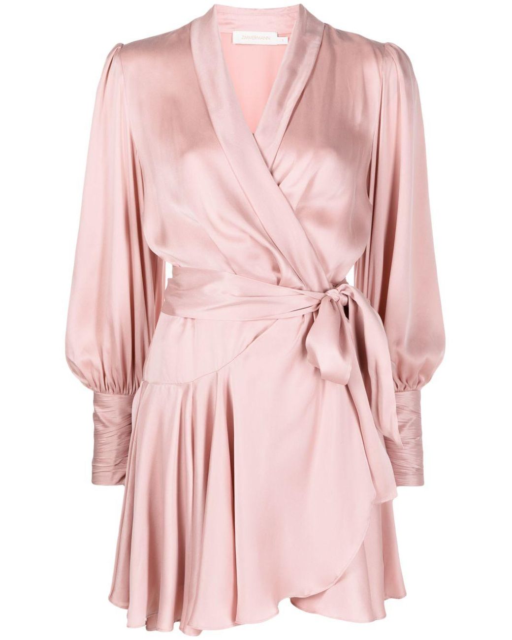 Zimmermann Side-tie Fastening Satin Dress in Pink | Lyst
