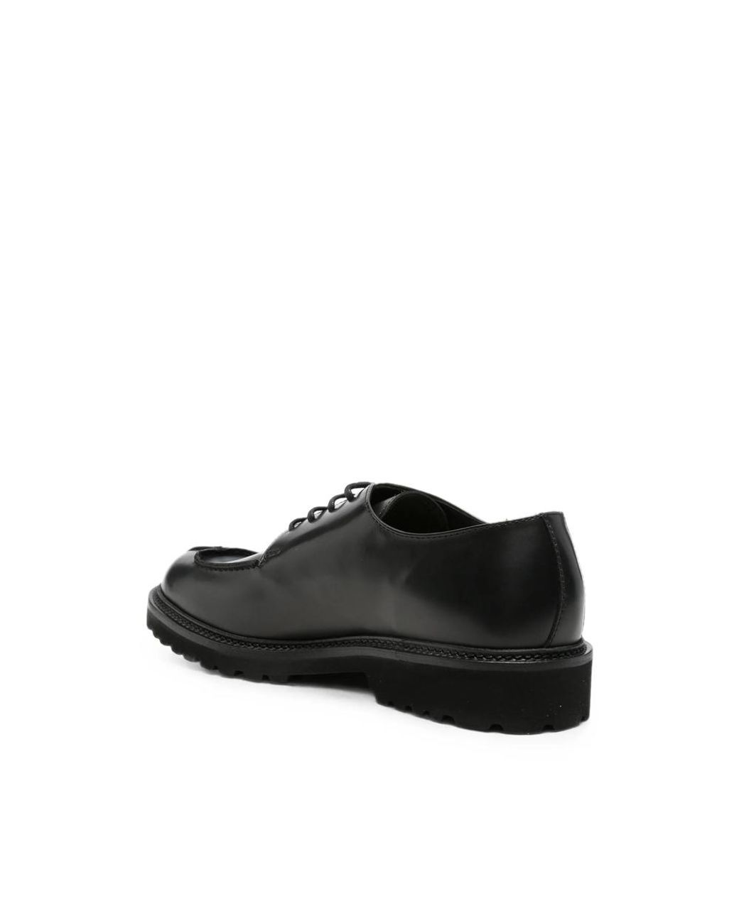 Common Projects Black Apron-Toe Chunky-Sole Derby Shoes for men