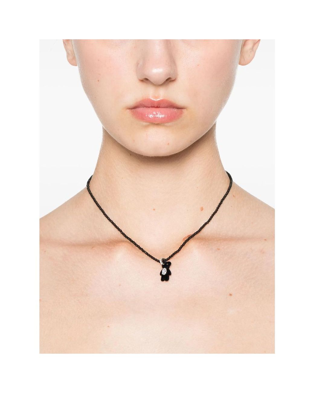 YVMIN Black Teddy Bear-Motif Necklace