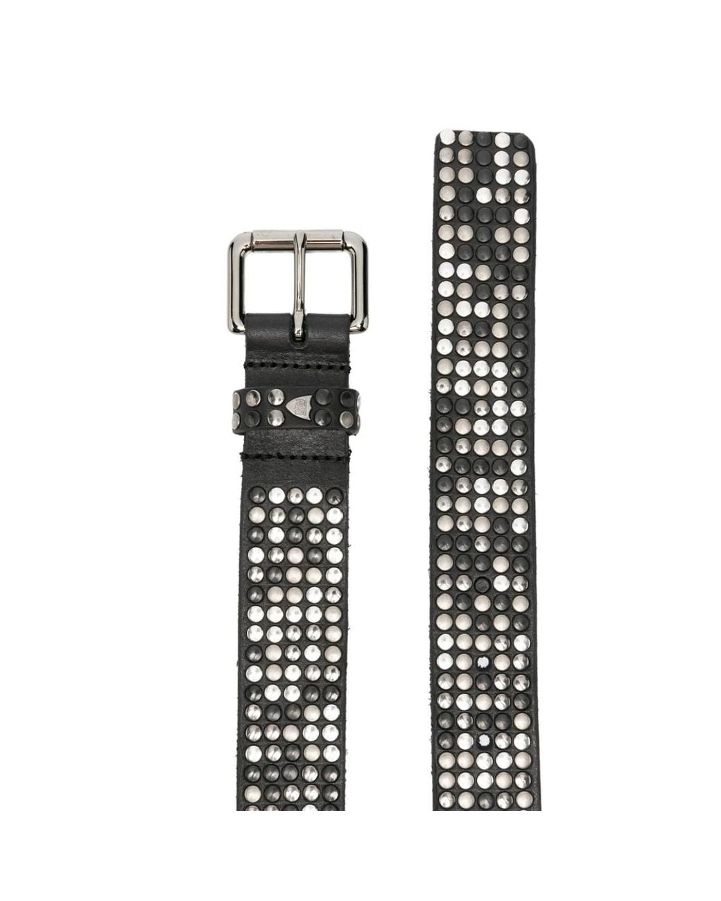 HTC Black Studded Leather Belt for men