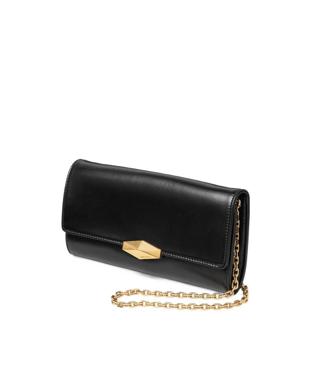 Jimmy Choo Black Cinch Leather Clutch Bag