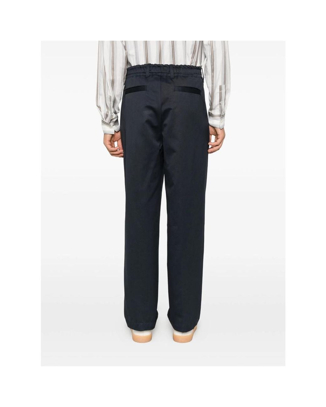 Myths Gray Pleated Straight-Leg Trousers for men