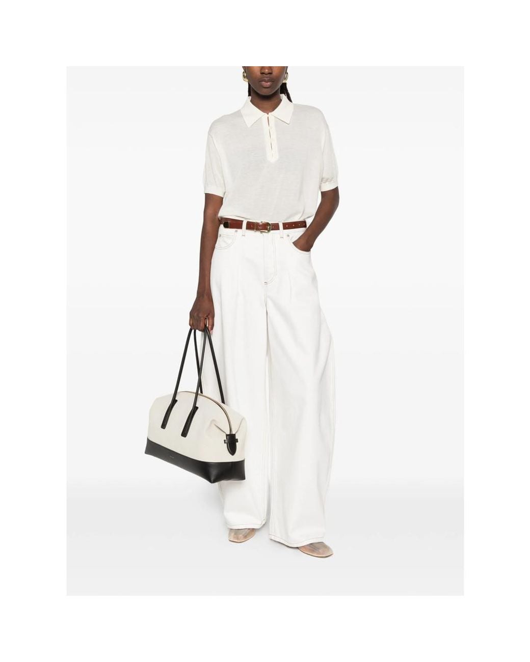 FRAME White Classic-Shaped Polo Shirt