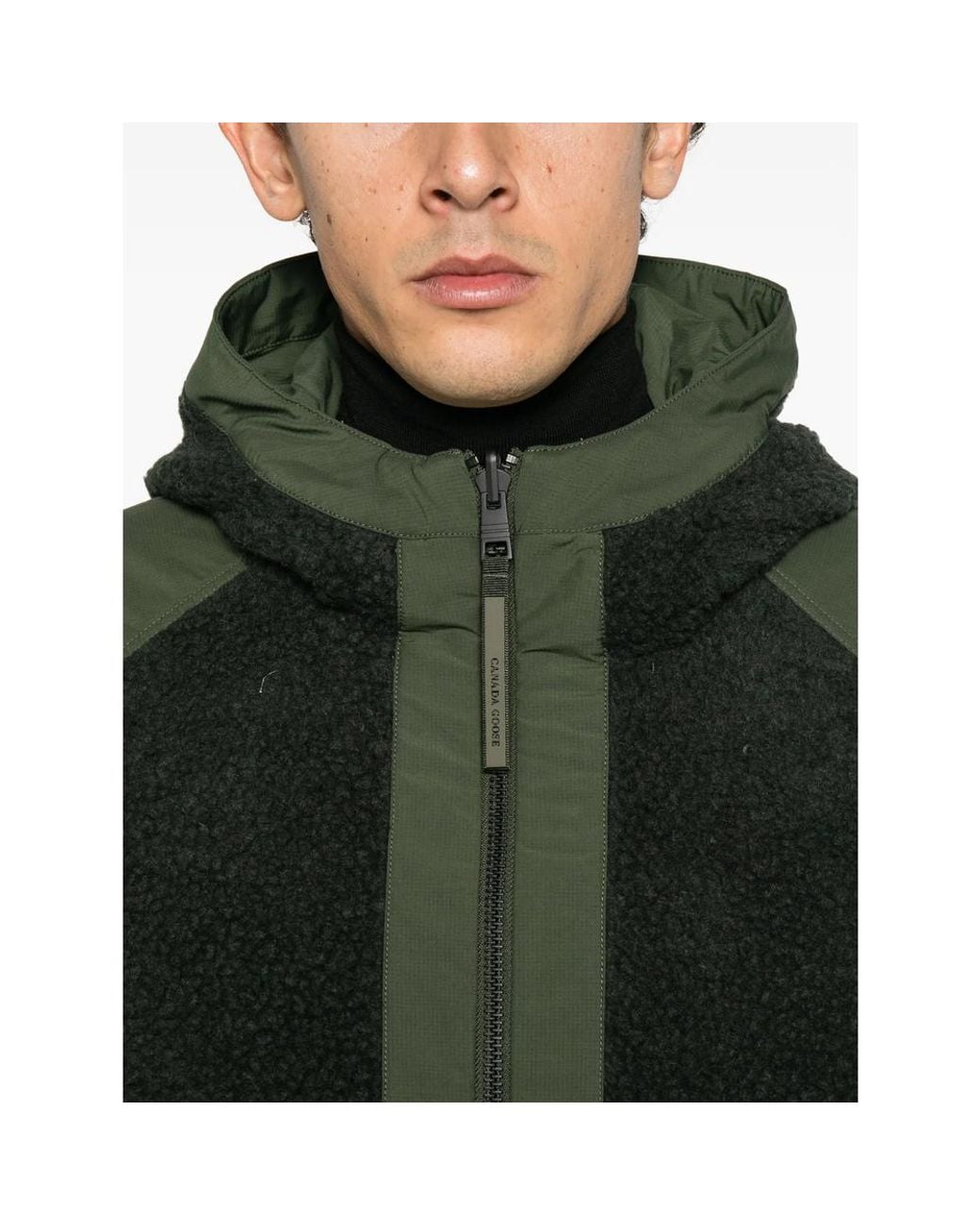 Canada Goose Fleece-Texture Hooded Jacket in Green for Men | Lyst