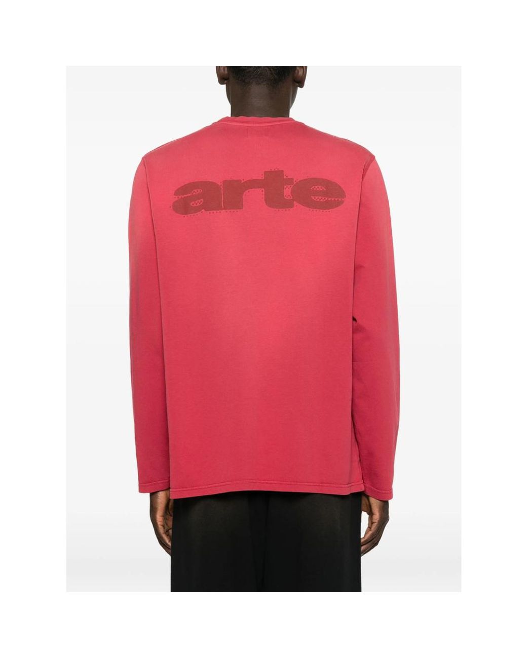 Arte' Red Logo-Print Long-Sleeve Top for men
