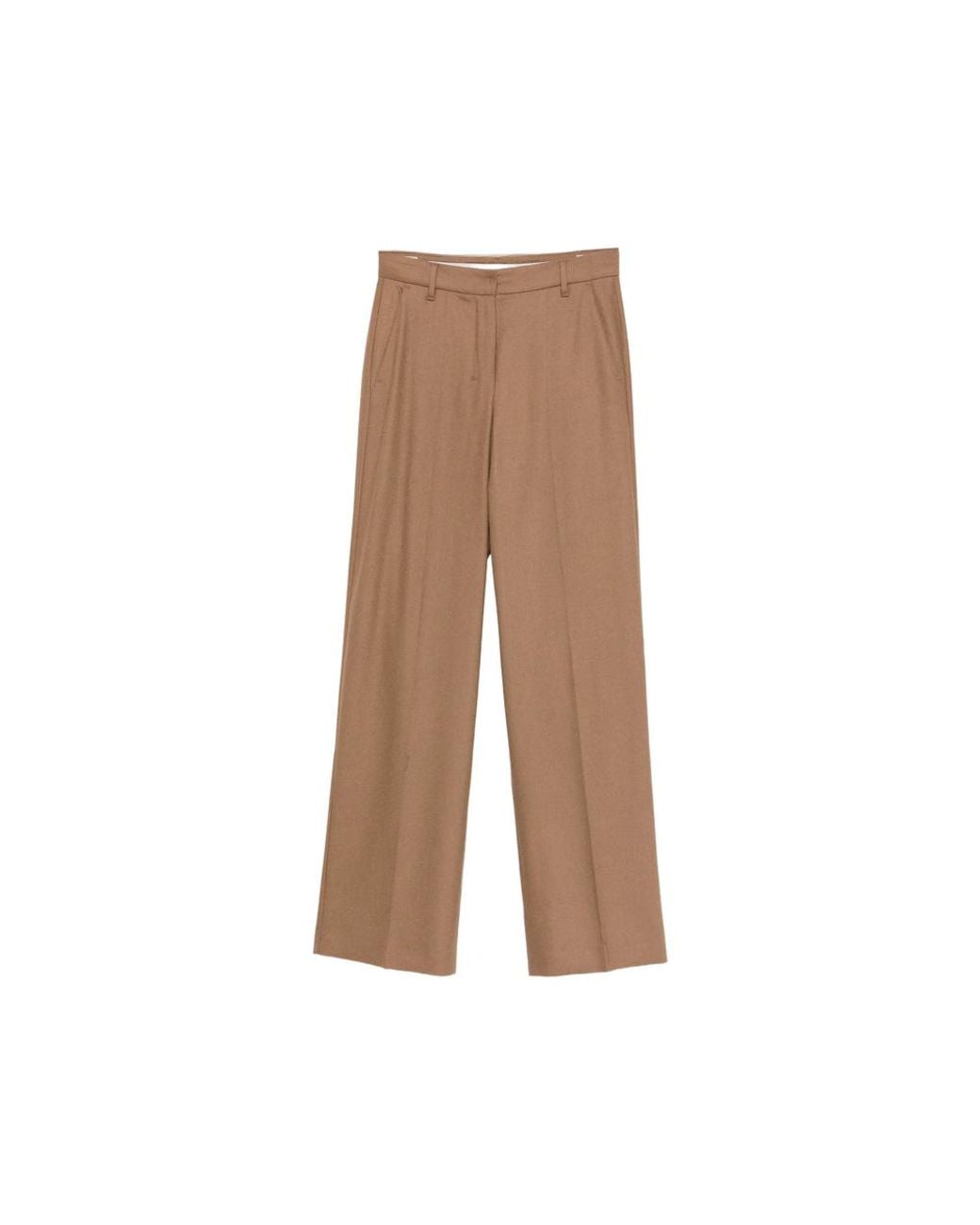 Max Mara Brown Pressed-Crease Straight-Leg Trousers