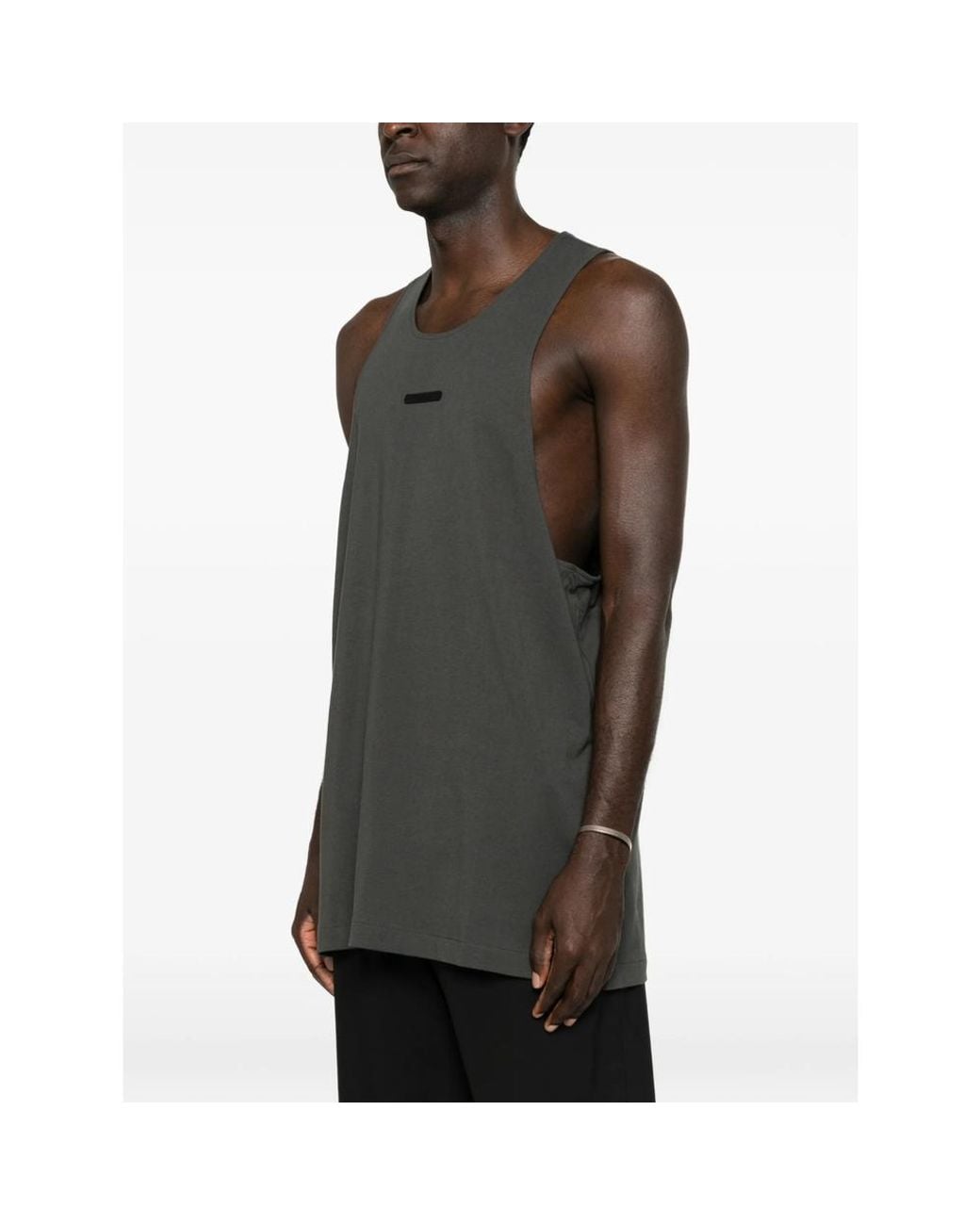 Fear Of God Black Essentials Logo-Patch Tank Top for men